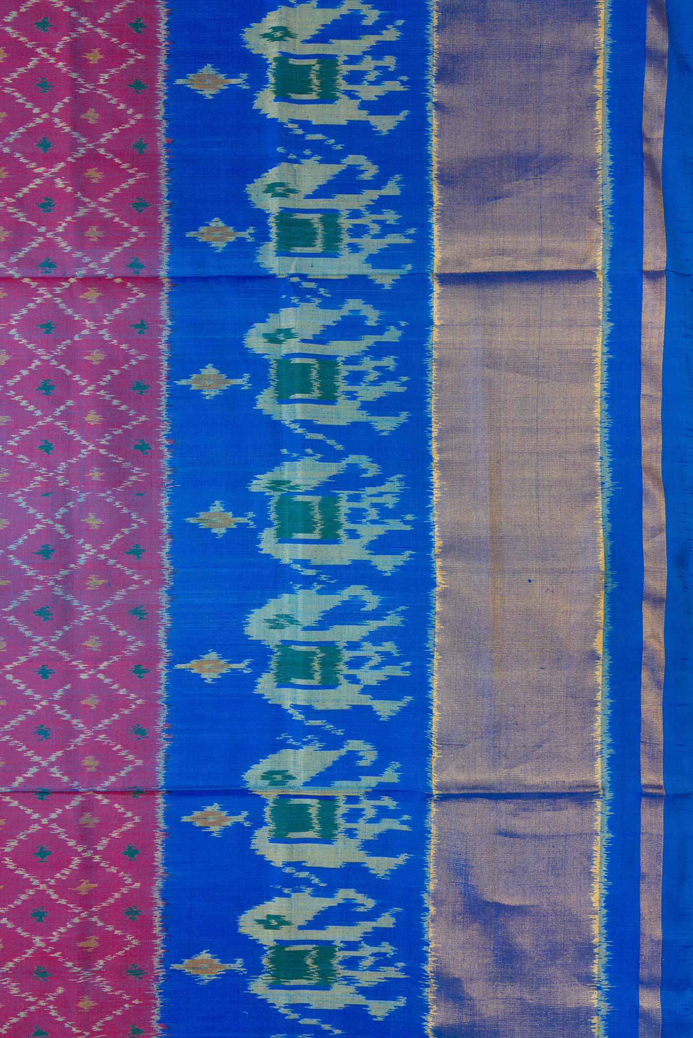 Purple Pochampally Silk Saree - Image 3