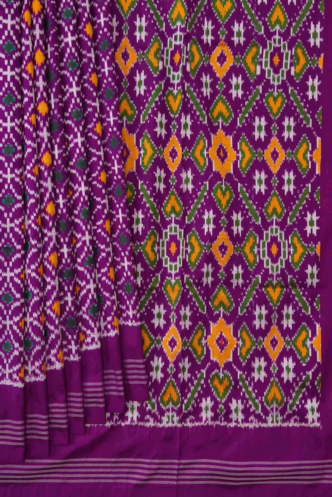 Purple Pochampally Silk Saree - Image 4