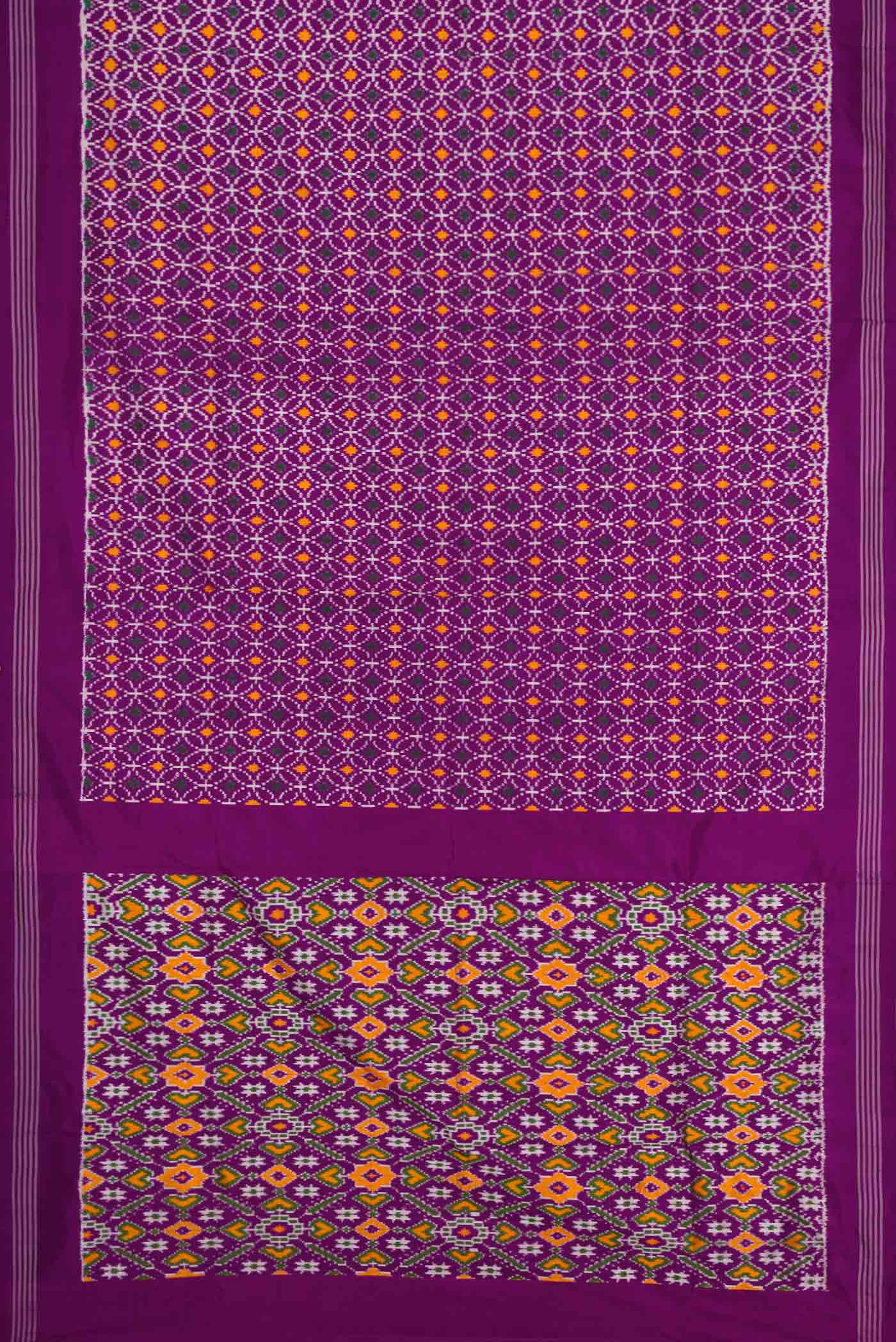 Purple Pochampally Silk Saree - Image 6