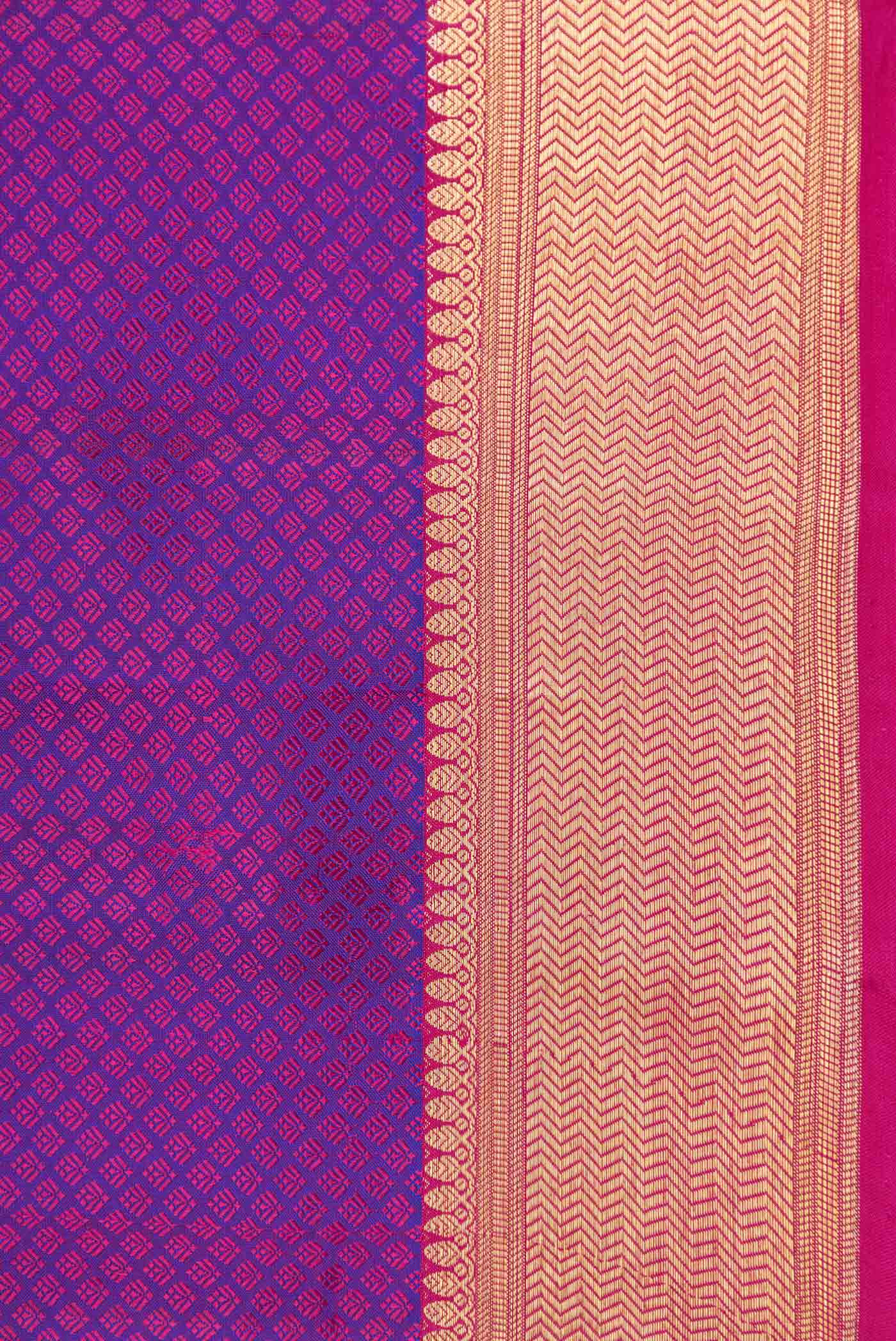 Purple Dual Tone Kanjivaram Saree - Image 3