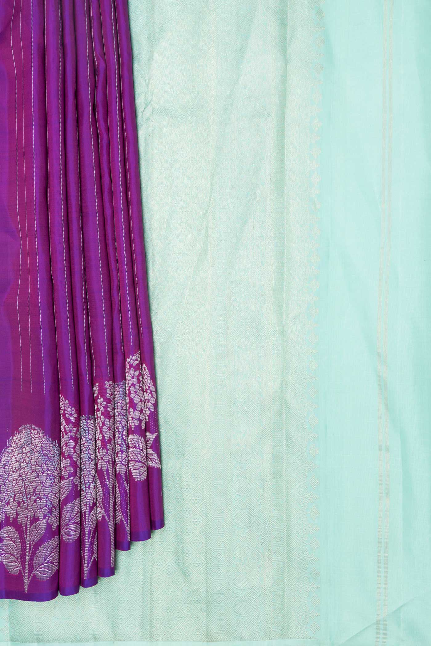 Purple Dual Tone Kanchipuram Saree - Image 4