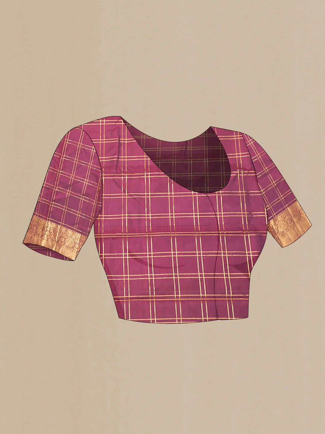 Purple Dual Tone Kanjivaram Silk Saree - Image 5