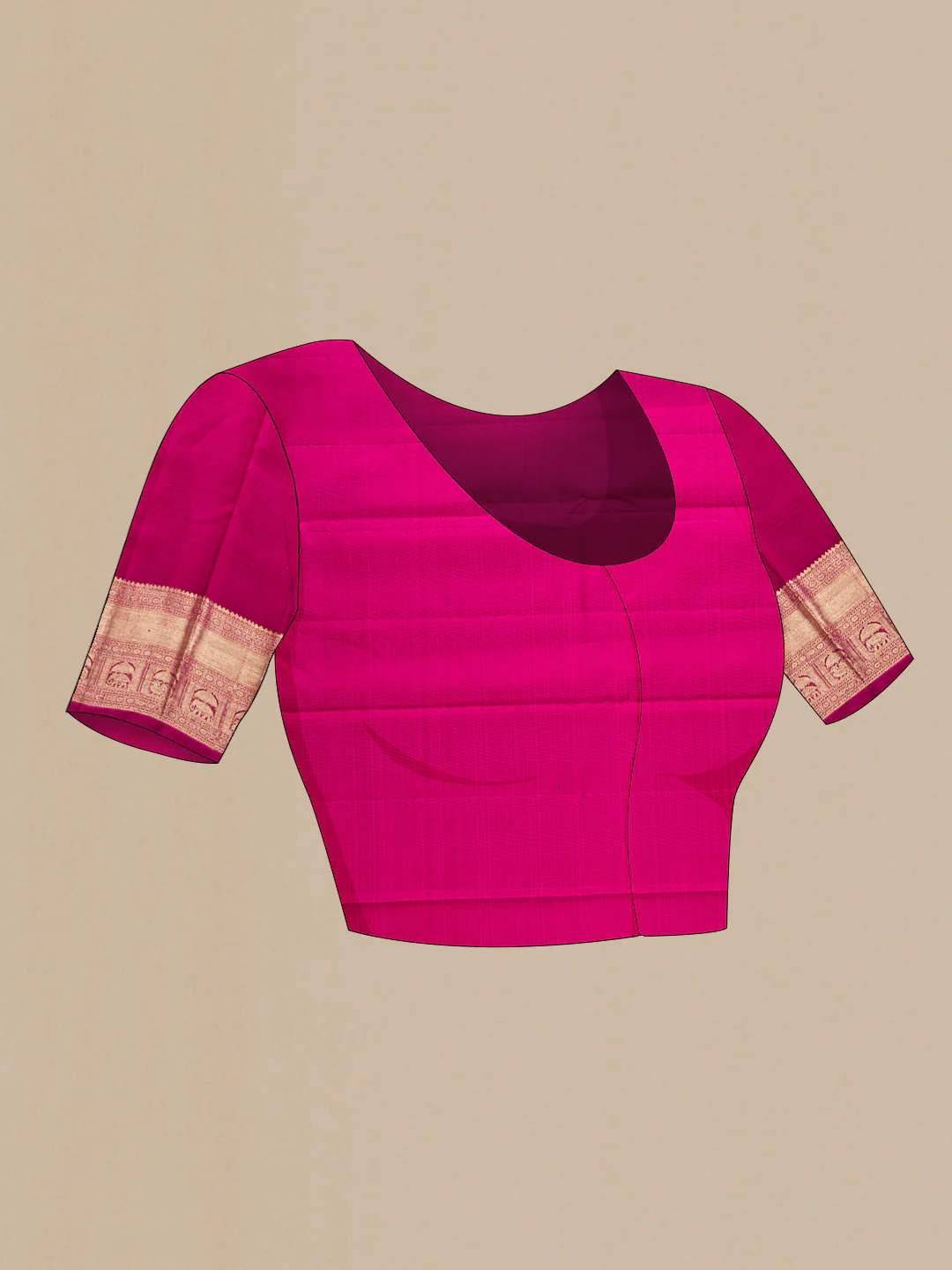 Magenta Kanjivaram Silk Saree - Image 5