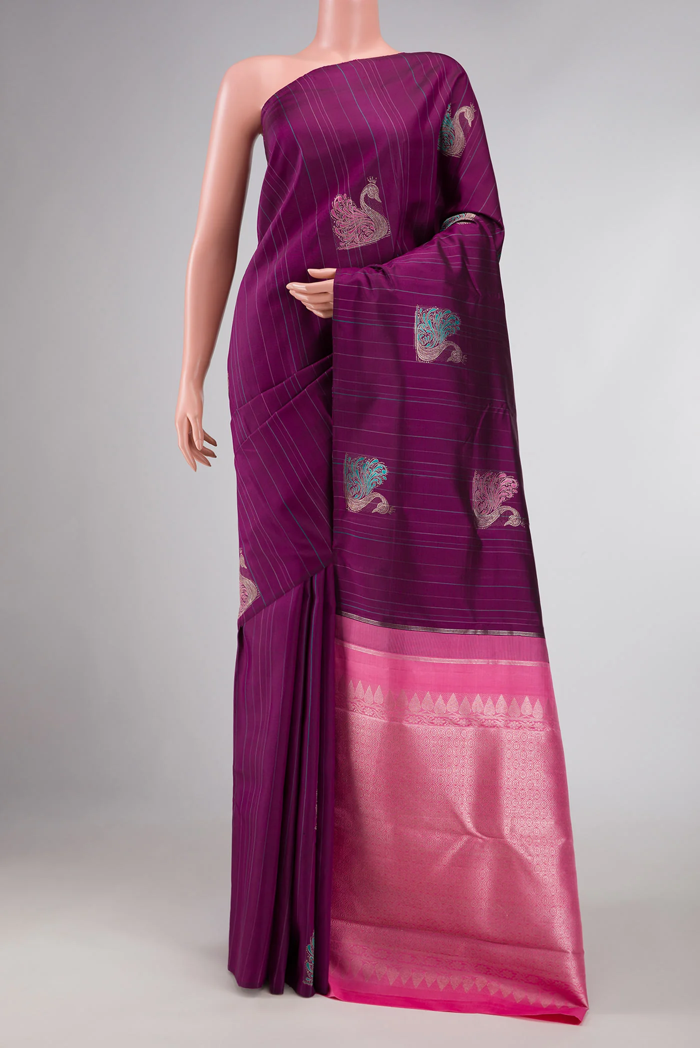 Purple Dual Tone Kanjivaram Silk Saree