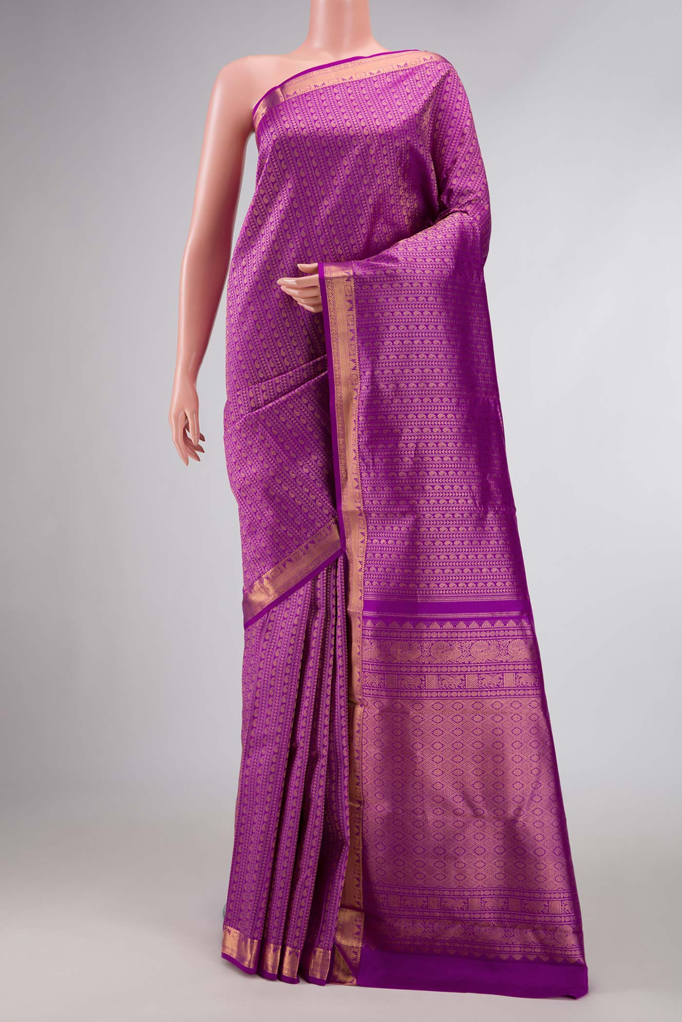 Purple Dual Tone Kanjivaram Silk Saree