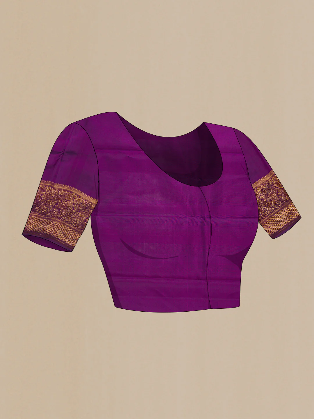 Purple Dual Tone Kanjivaram Silk Saree - Image 5