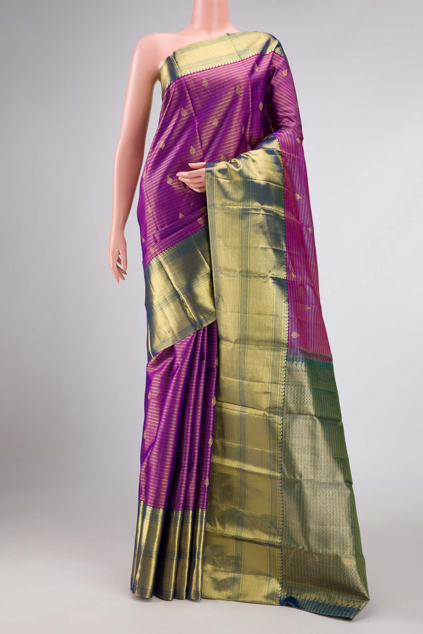 Purple Dual Tone Kanjivaram Silk Saree