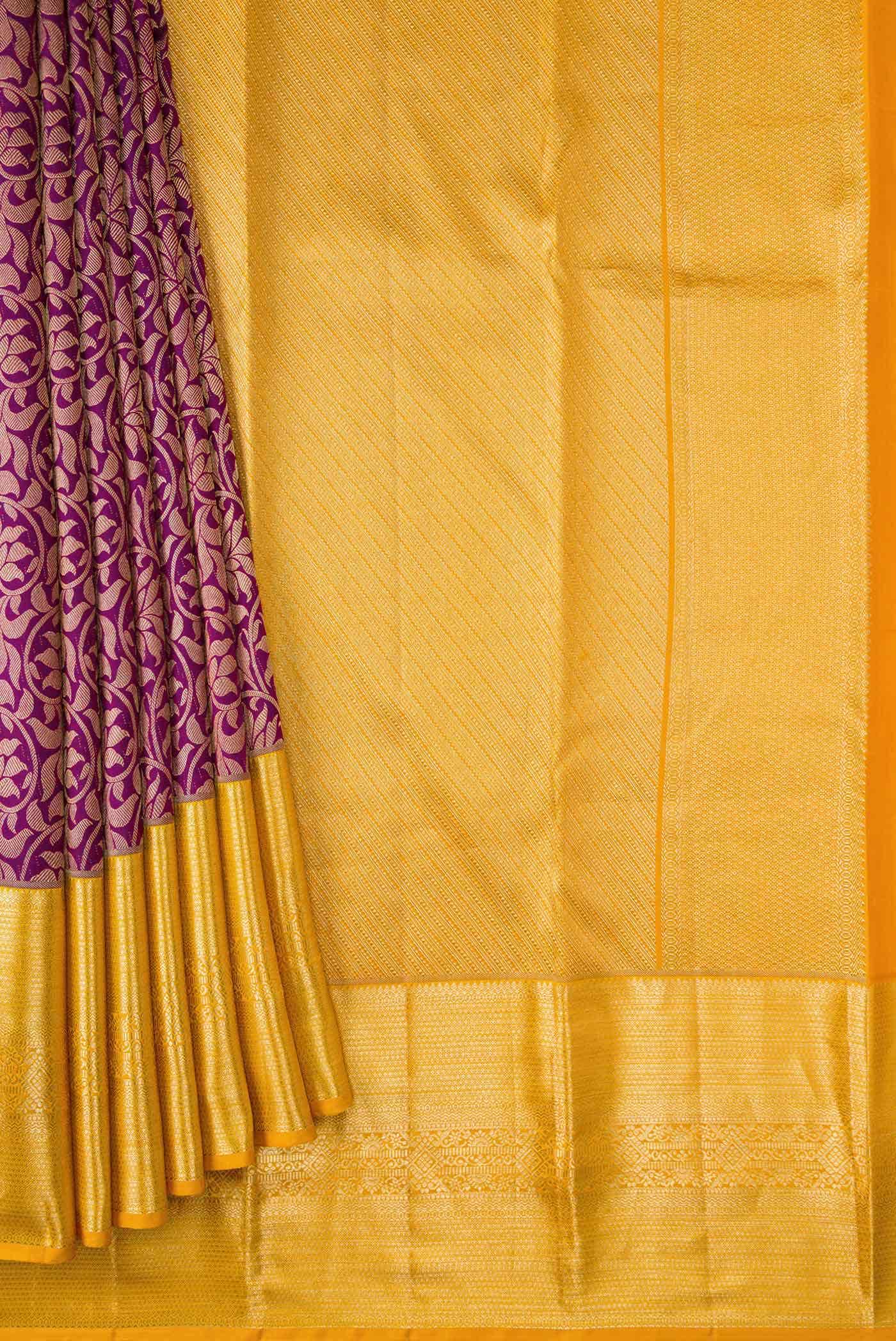 Purple Dual Tone Kanchipuram Silk Saree - Image 2