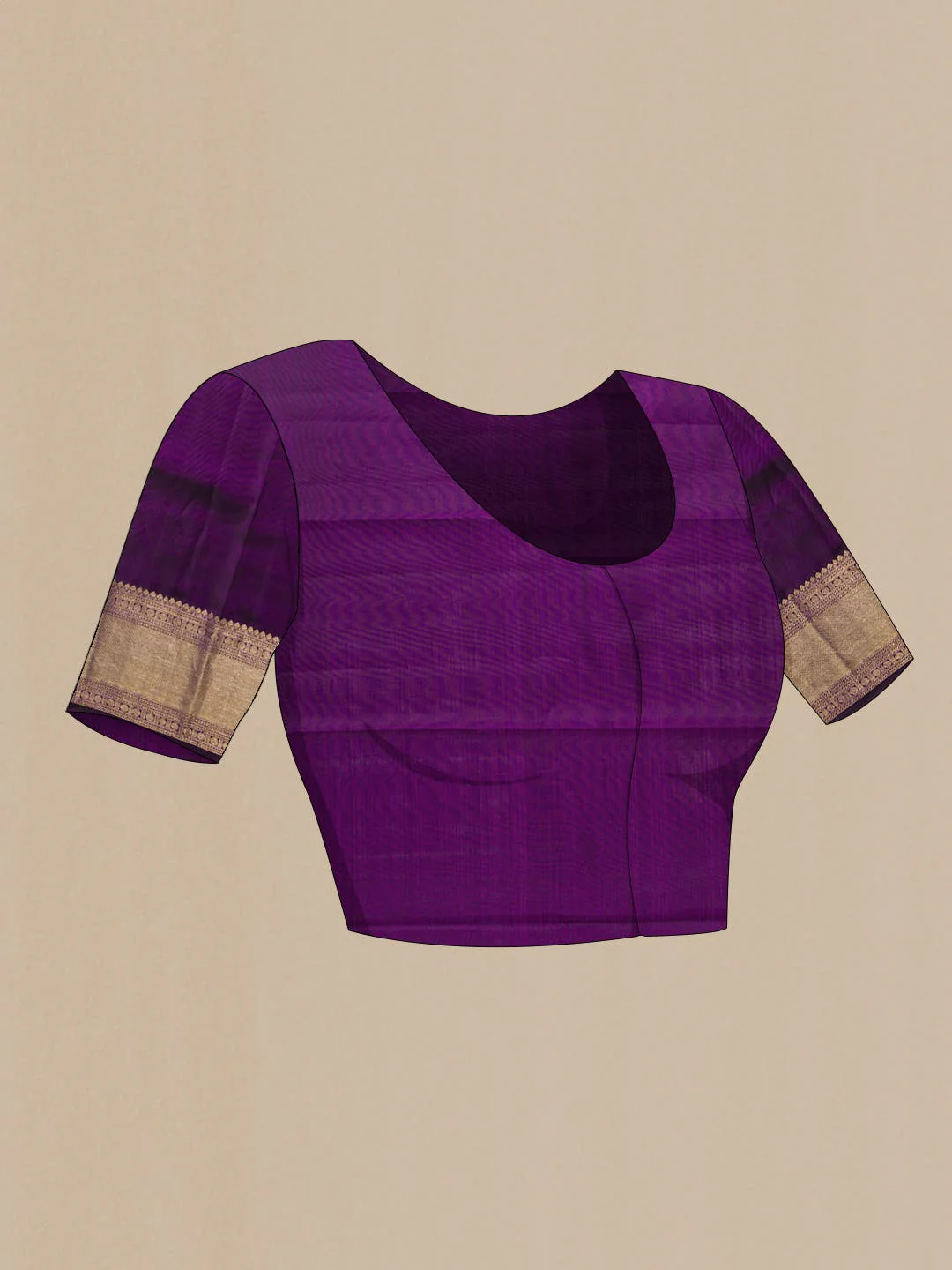 Purple Dual Tone Kanchipuram Silk Saree - Image 7