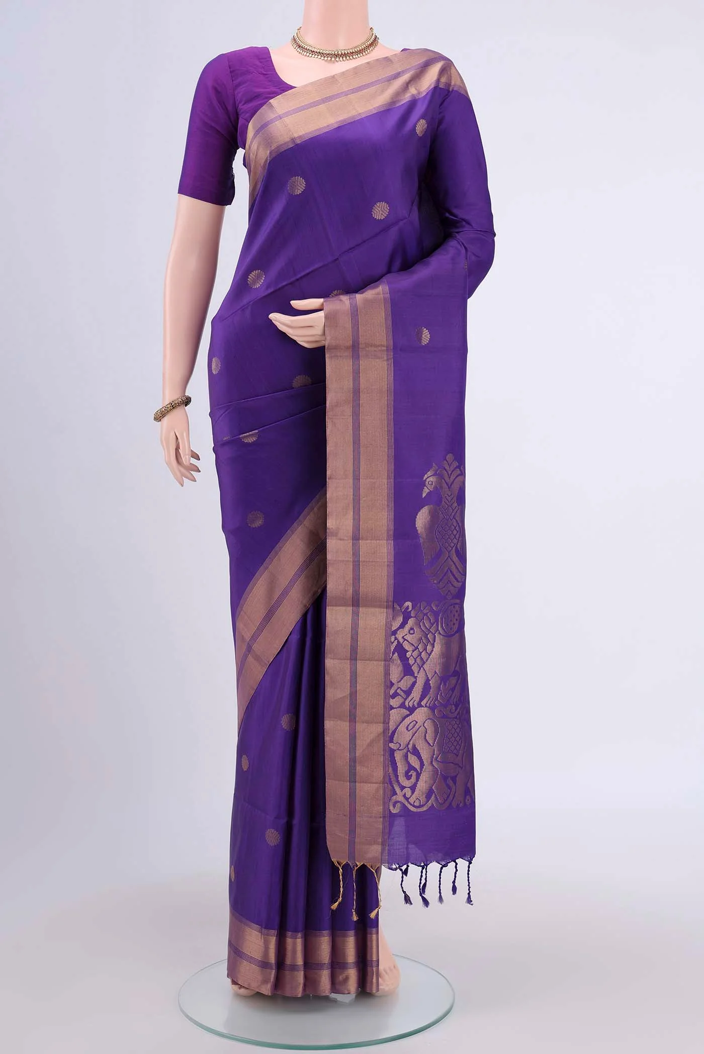 Purple Dual Tone Soft Silk Saree