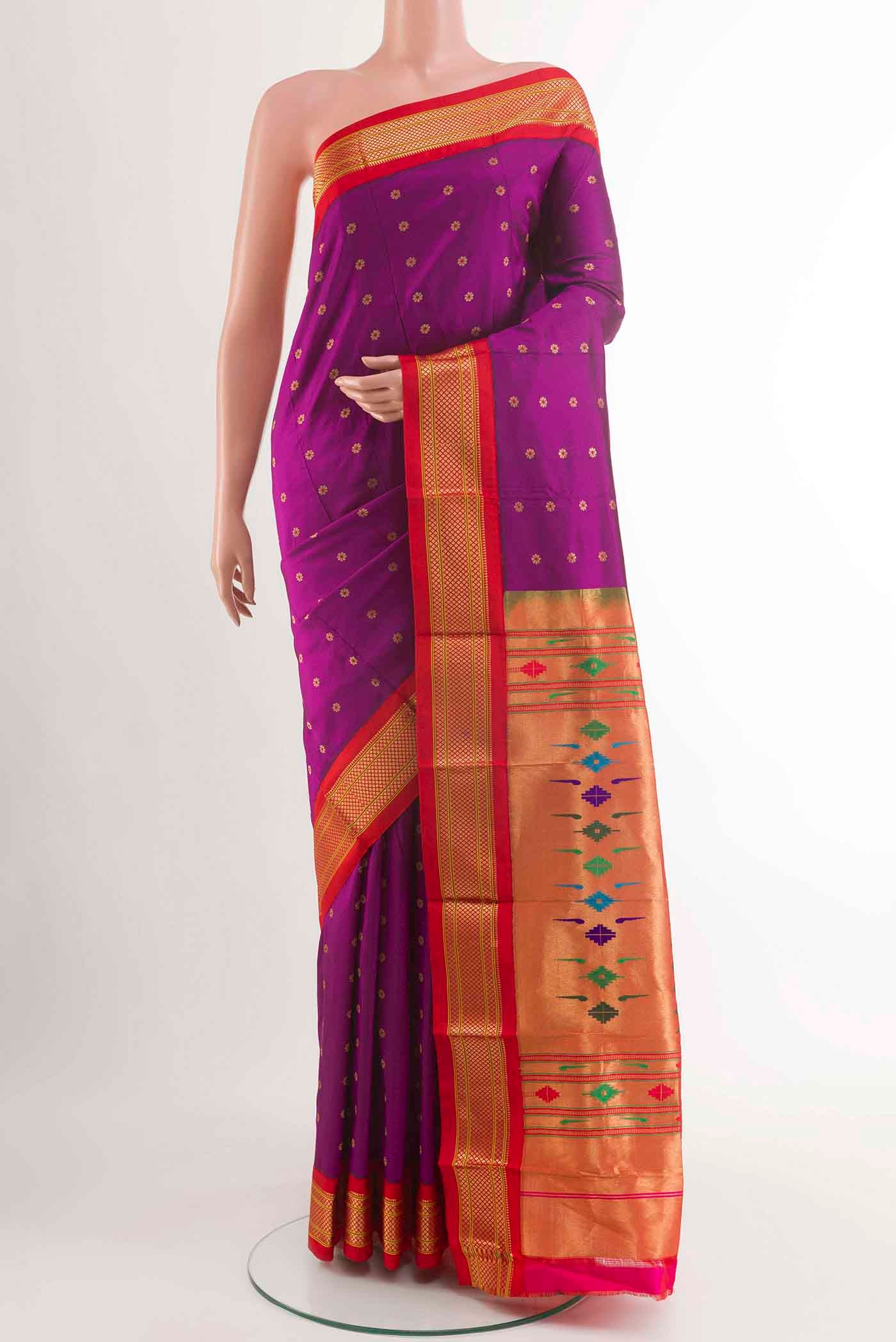 Purple Paithani Silk Saree