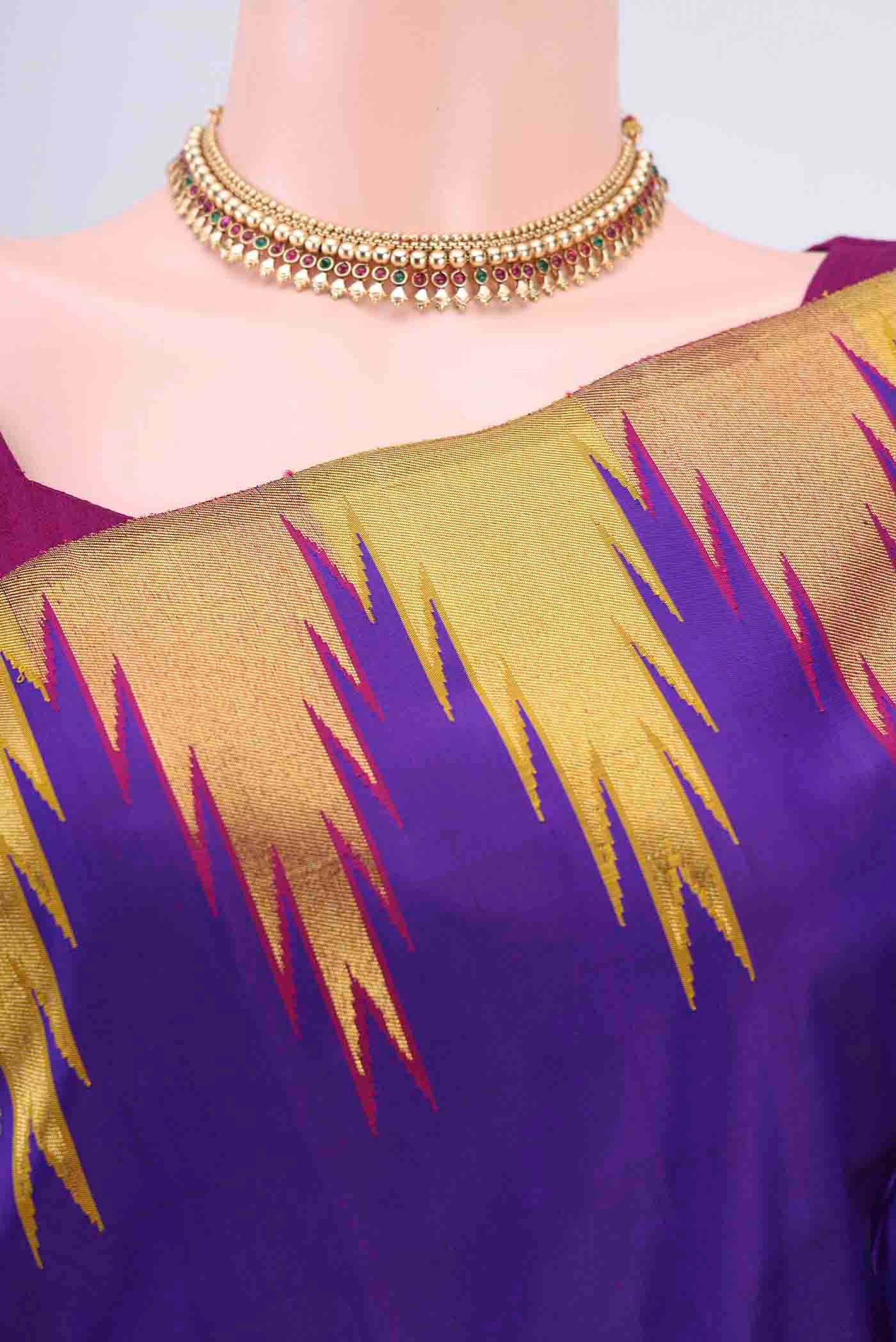 Purple Kanjivaram Saree - Image 2