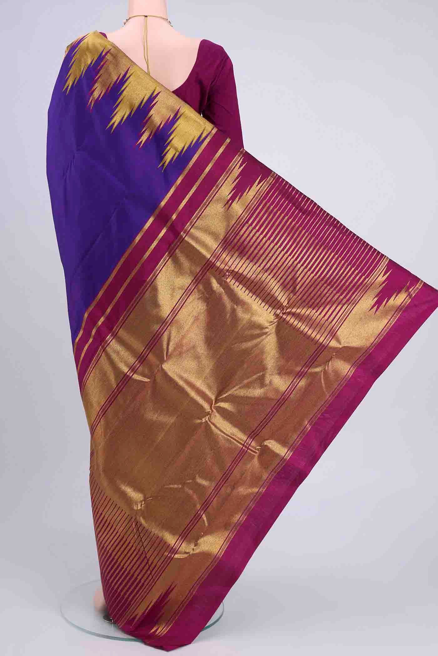 Purple Kanjivaram Saree - Image 3