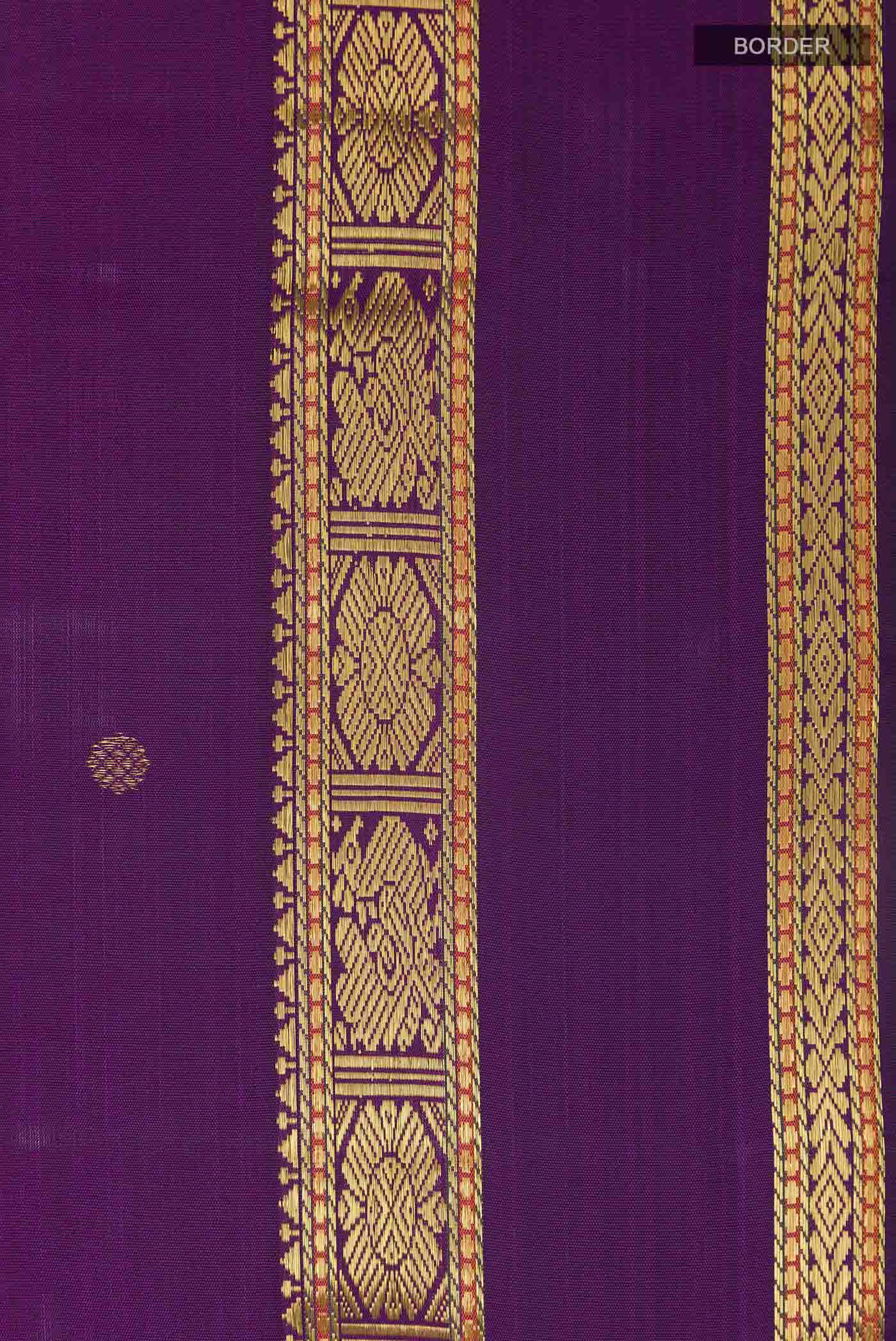 Purple Kanchipuram Silk Saree - Image 3