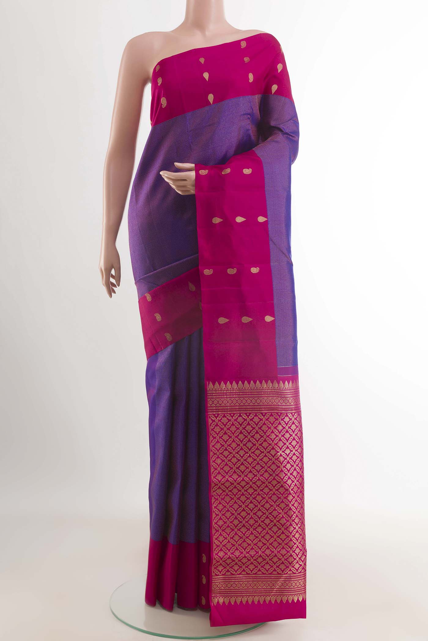 Purple Kanchipuram Silk Saree