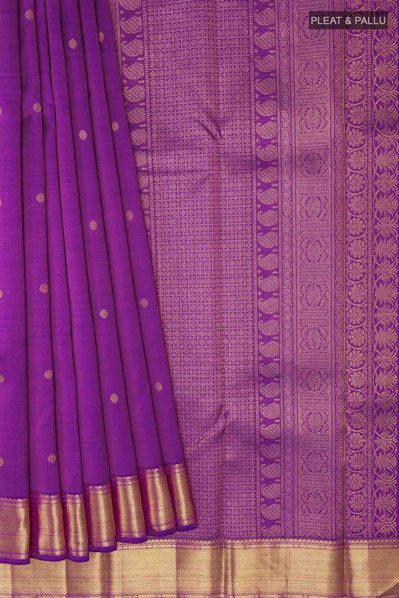 Purple Kanjivaram Silk Saree - Image 4