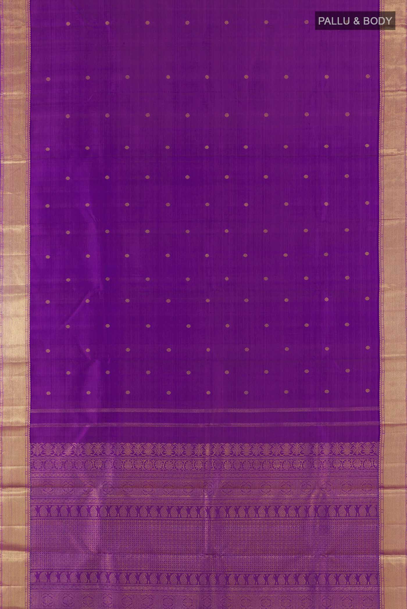 Purple Kanjivaram Silk Saree - Image 6