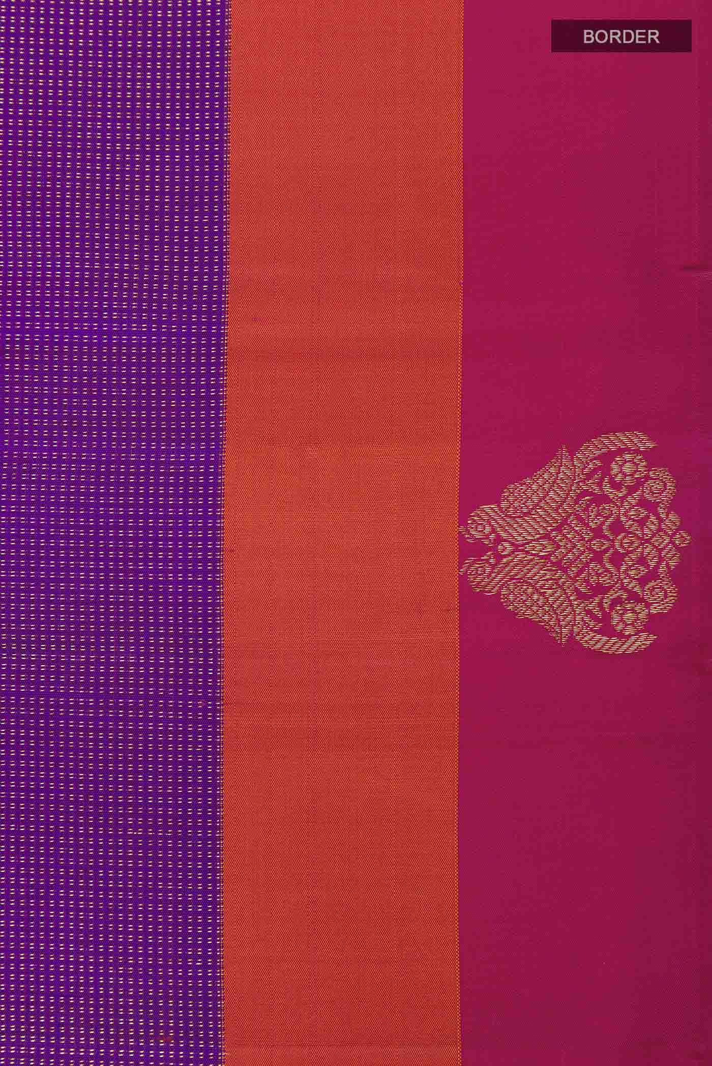 Purple Kanchipuram Silk Saree - Image 3