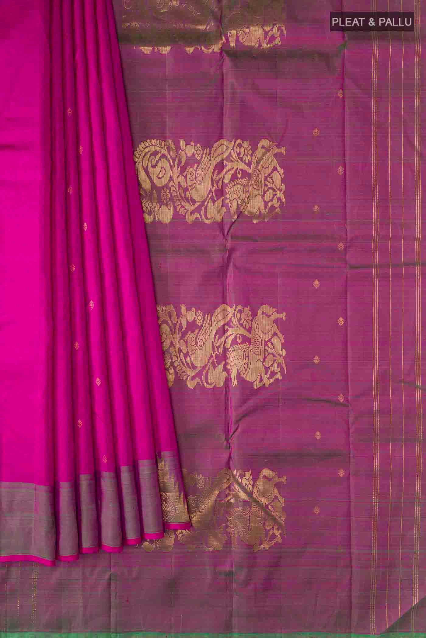 Purple Kanchipuram Silk Saree - Image 4