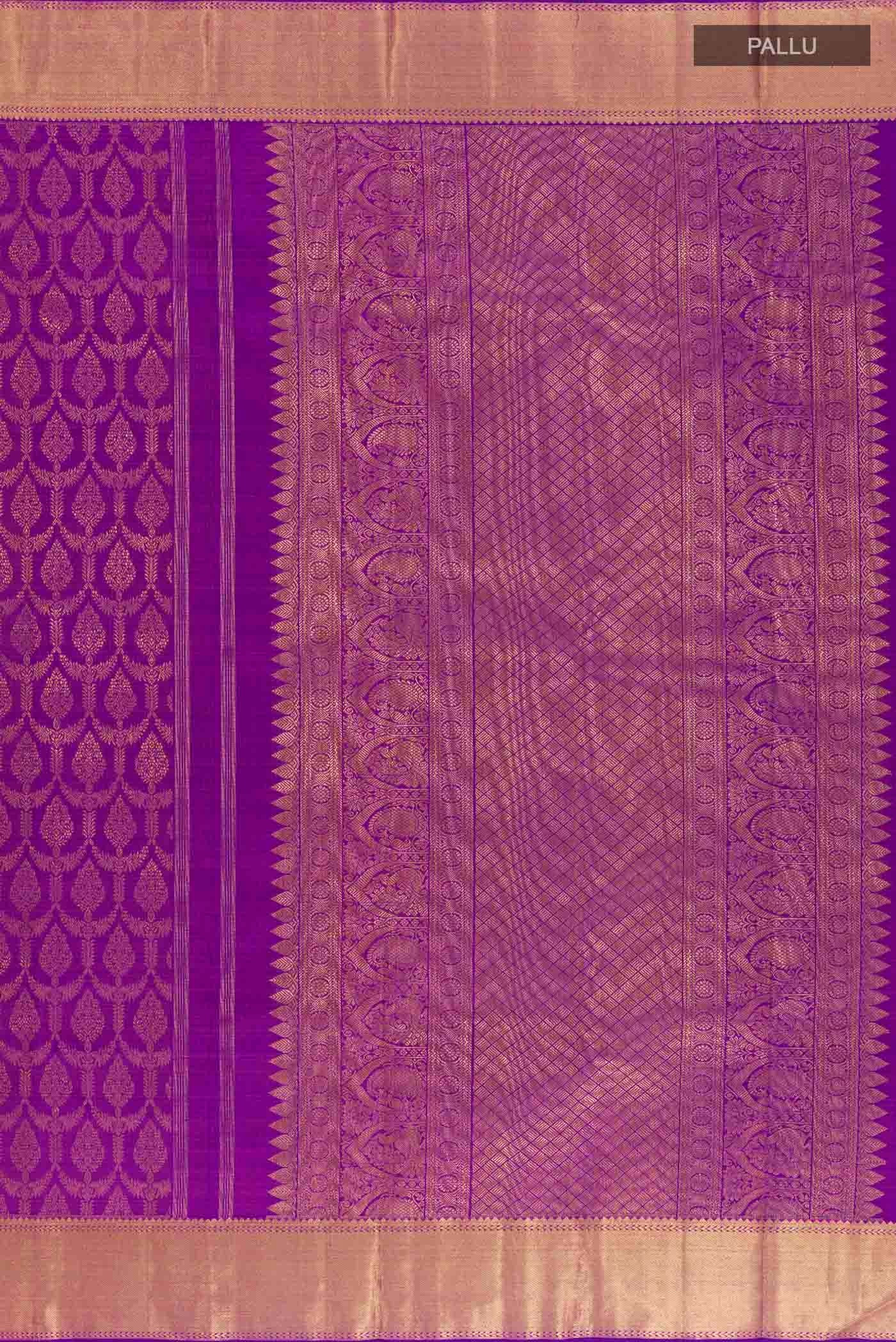 Purple Kanjivaram Silk Saree - Image 7