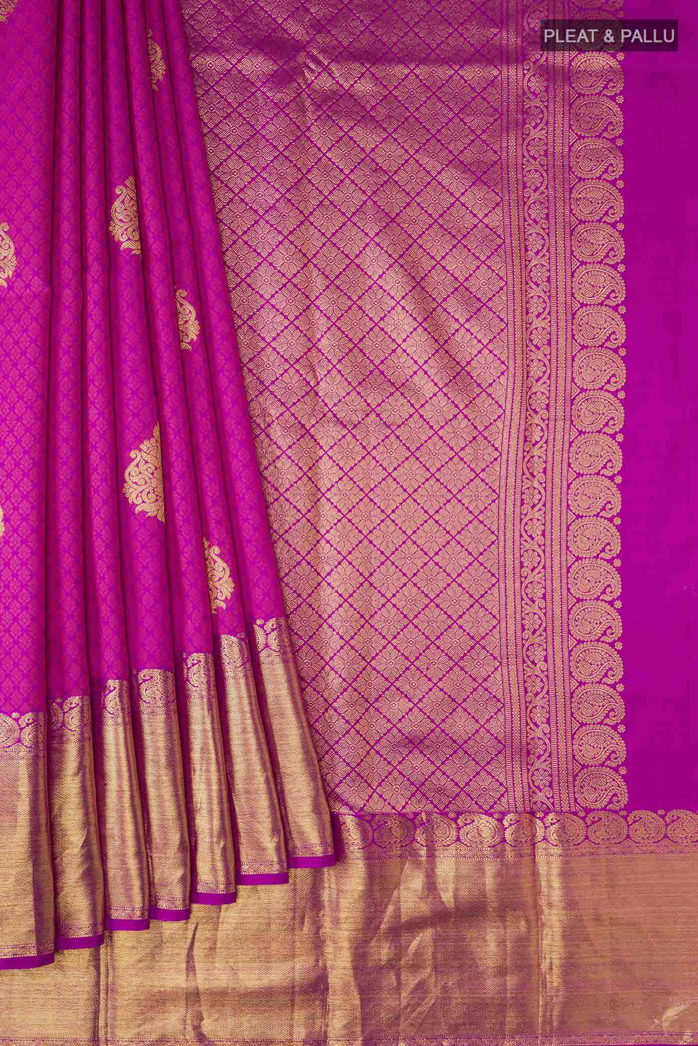 Purple Kanjivaram Silk Saree - Image 4