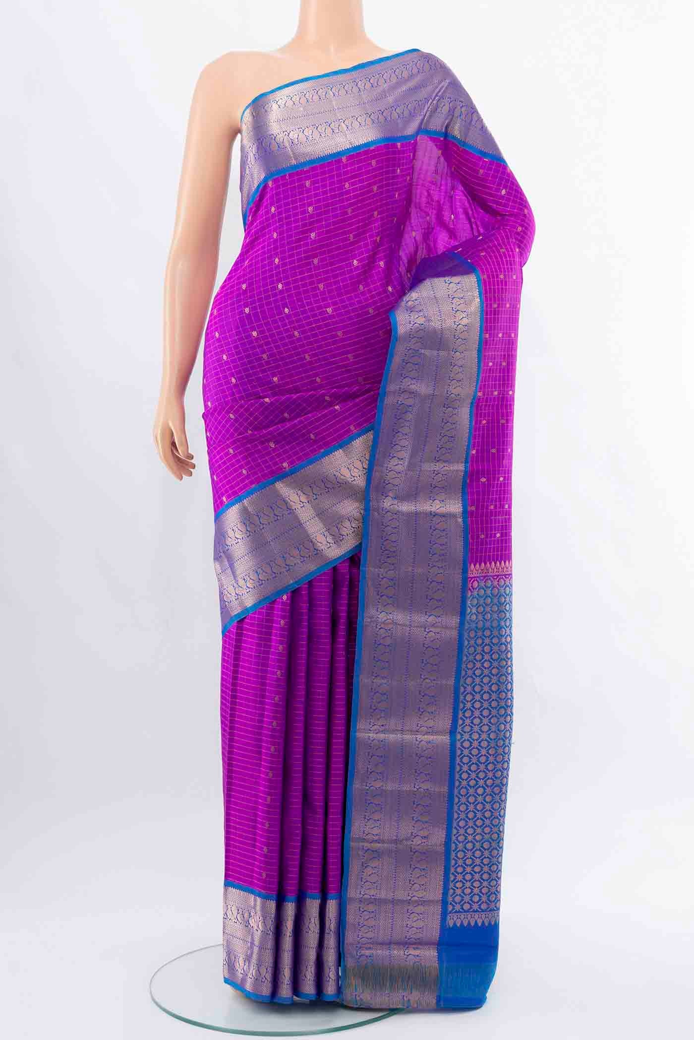 Purple Kanchipuram Silk Saree