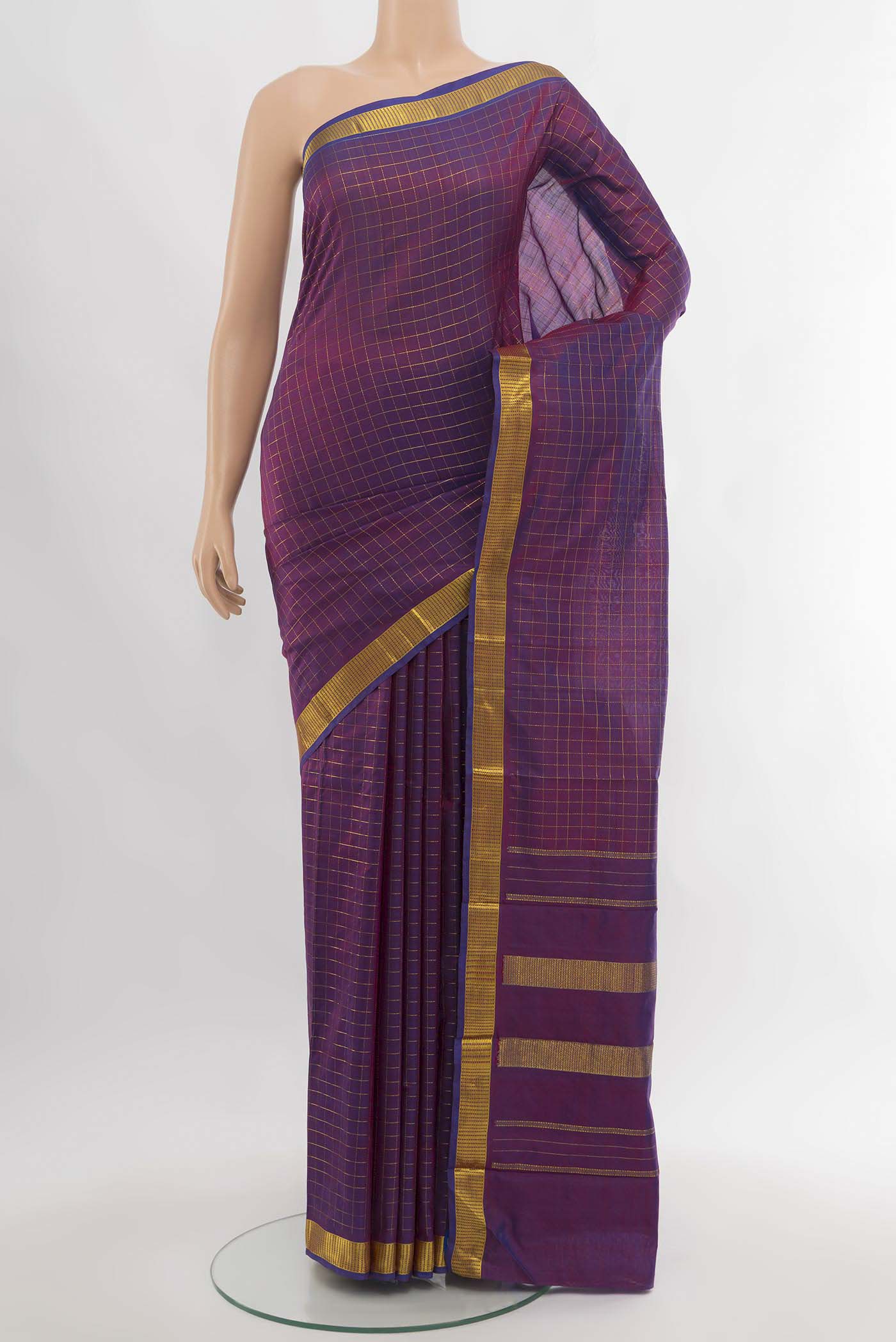 Purple Kanchipuram Silk Saree