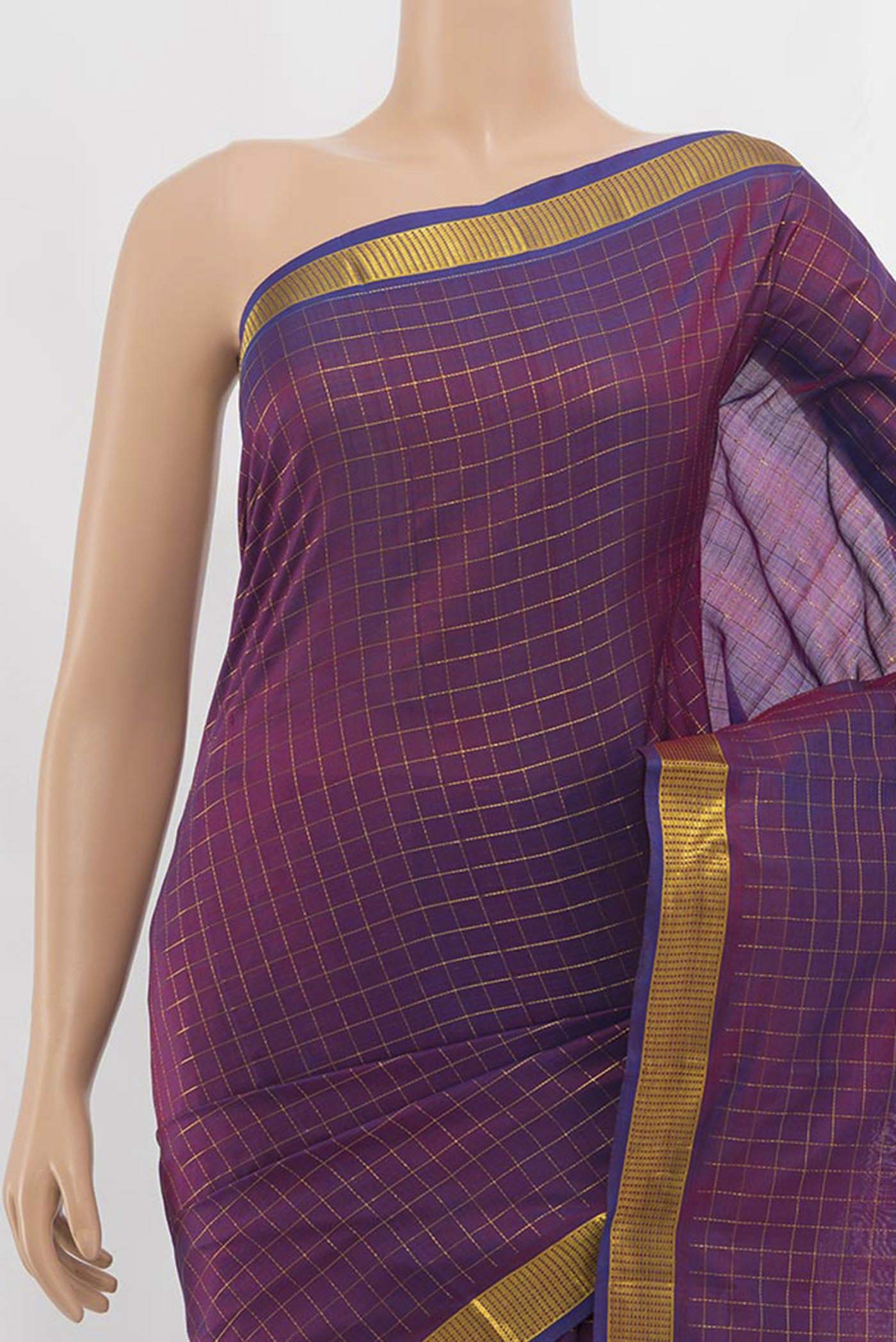 Purple Kanchipuram Silk Saree - Image 2
