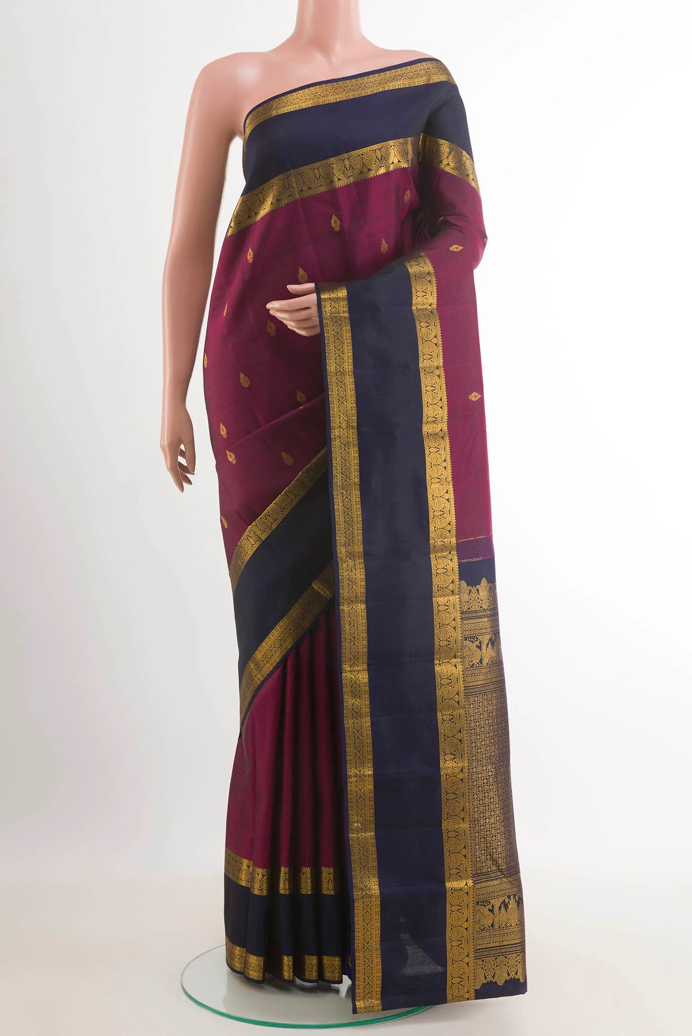 Purple Kanchipuram Silk Saree