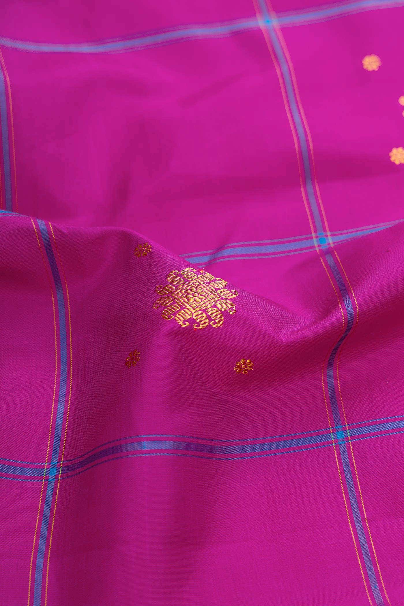 Pure Silk Pure Zari Purple Kanjivaram Saree - Image 3