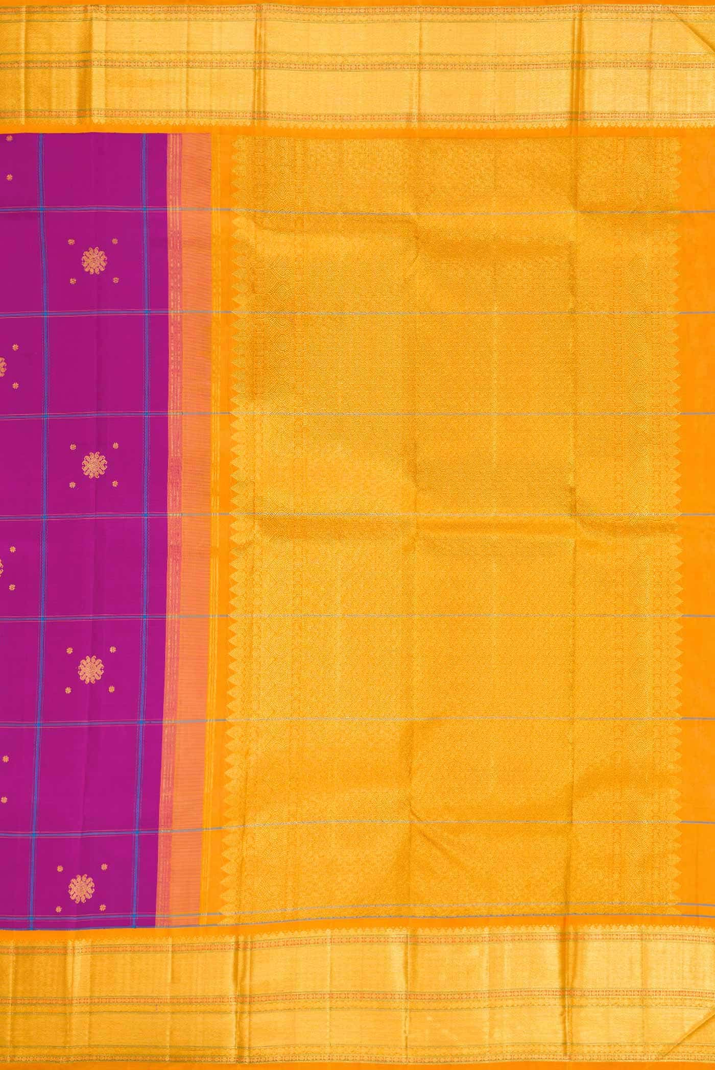 Pure Silk Pure Zari Purple Kanjivaram Saree - Image 5