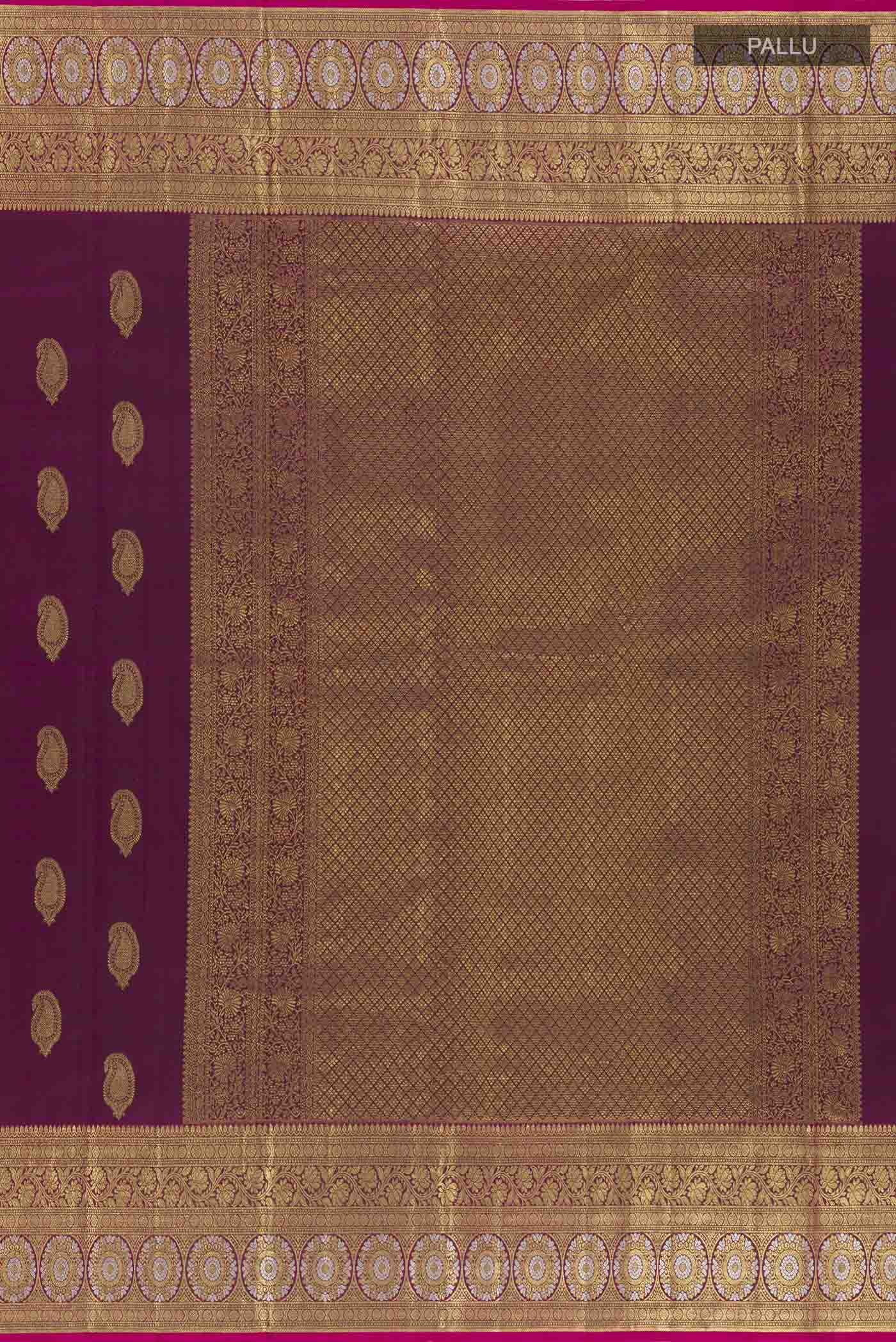 Purple Kanjivaram Silk Saree - Image 6