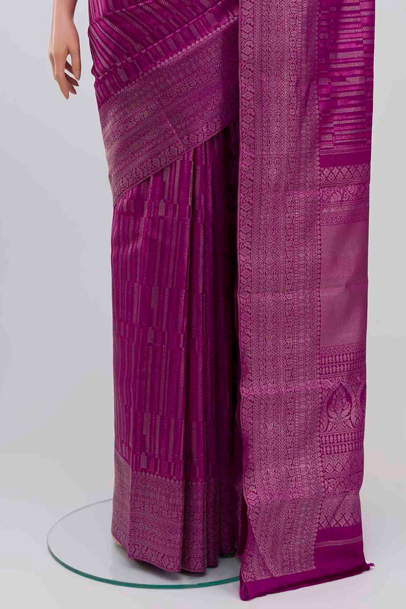 Purple Kanjivaram Silk Saree - Image 3