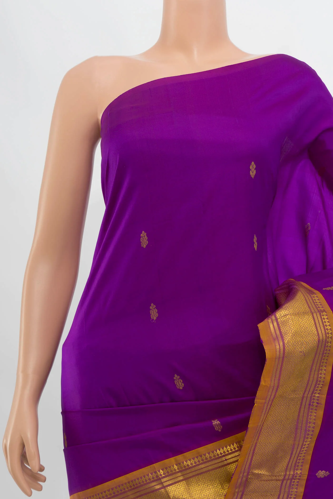 Violet Kanjivaram Silk Saree - Image 2