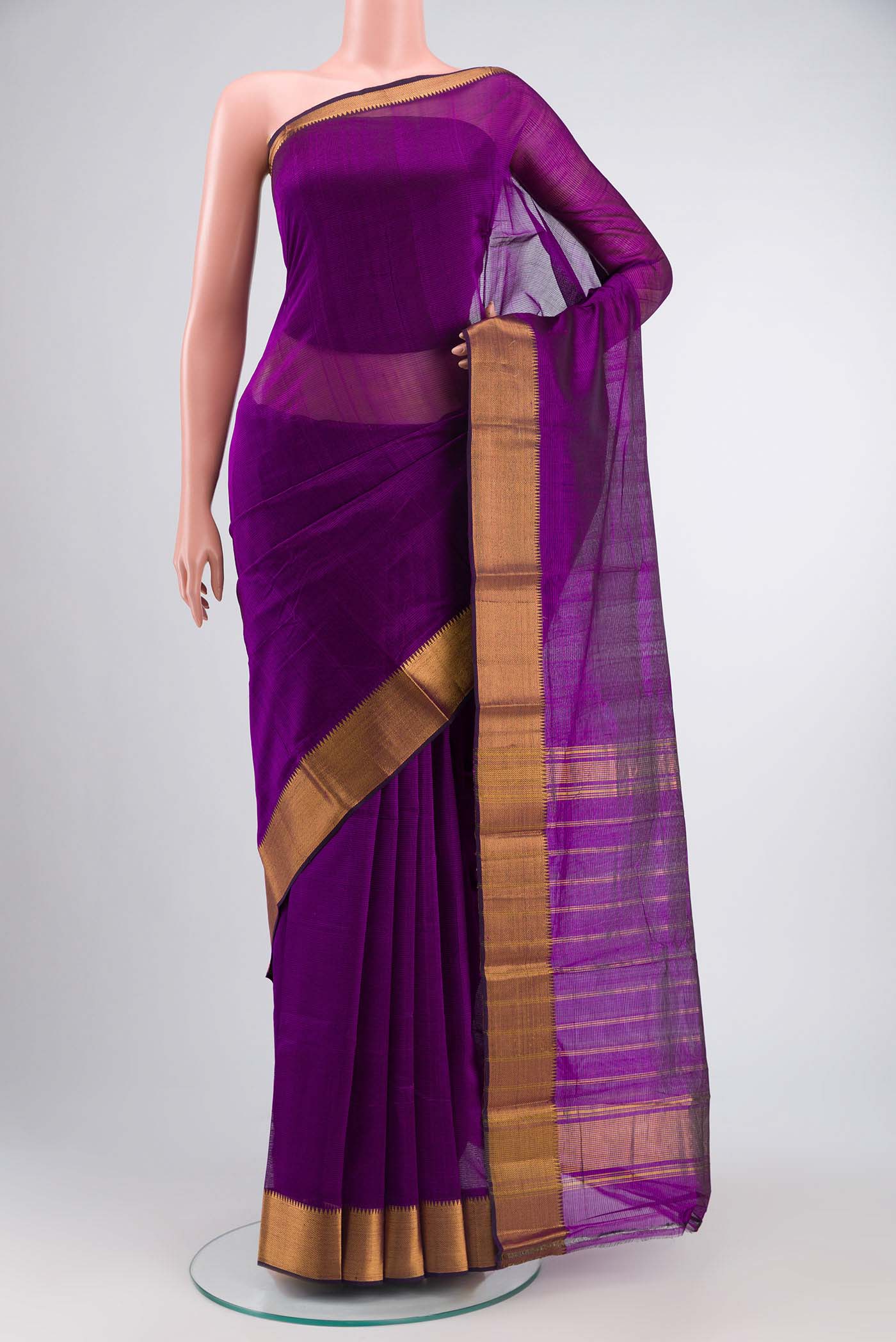 Purple Mangalagiri Cotton Saree