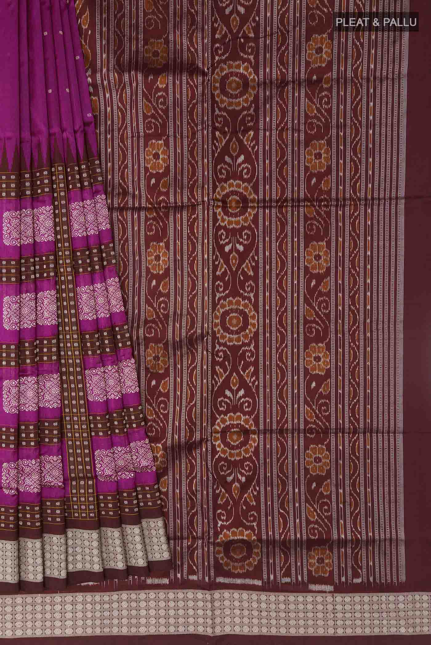 Purple Orissa Silk Saree - Image 4