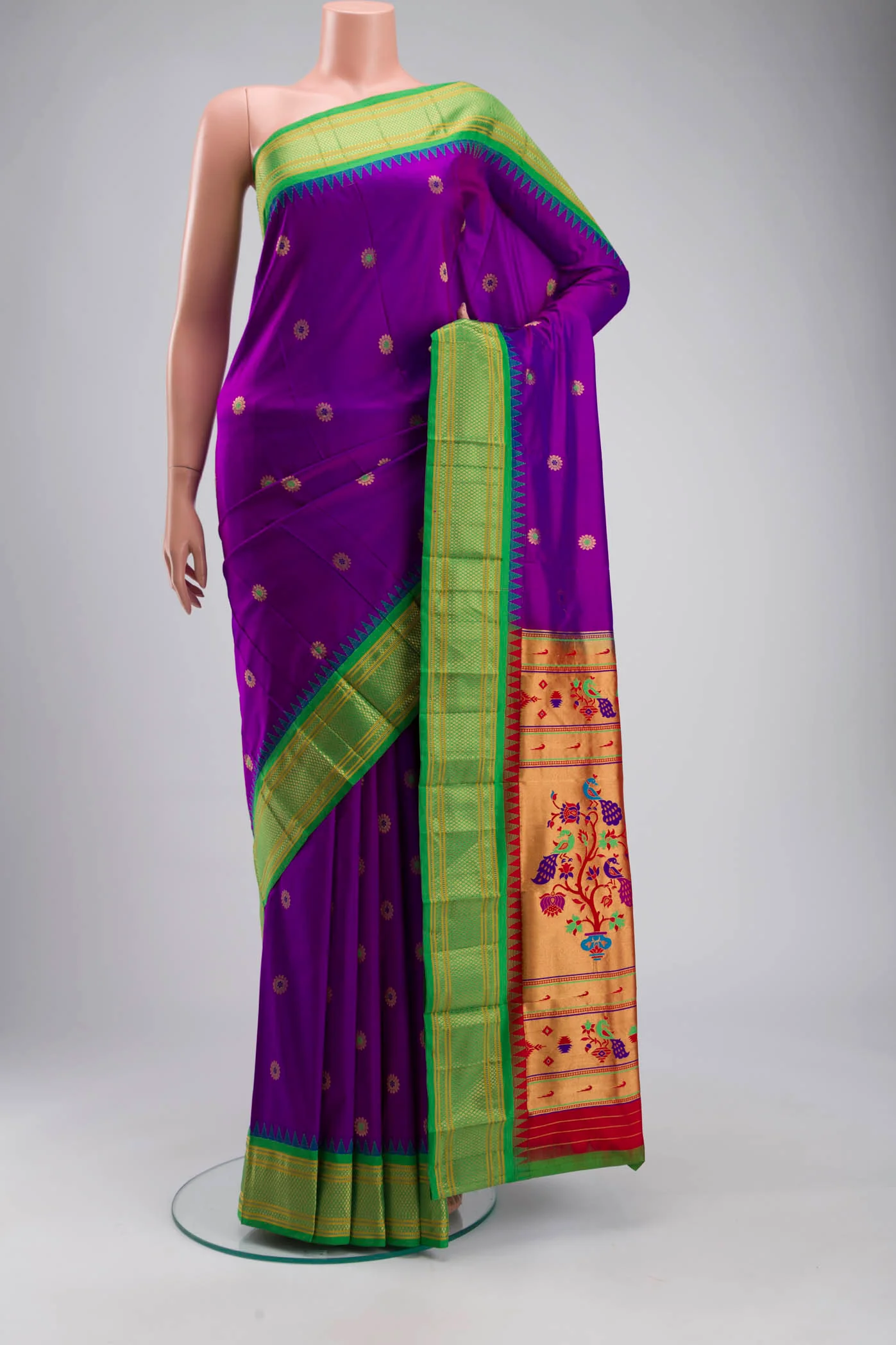 Purple Paithani Silk Saree