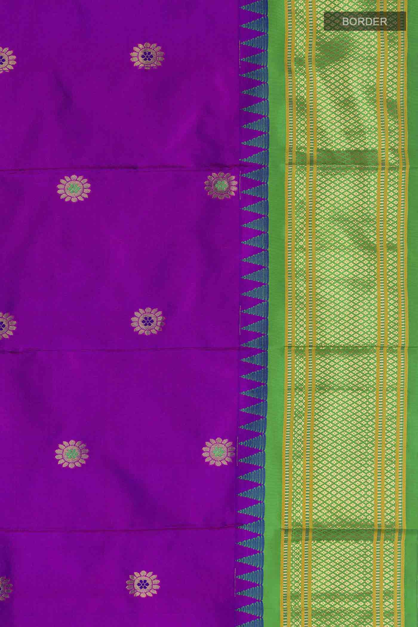Purple Paithani Silk Saree - Image 3