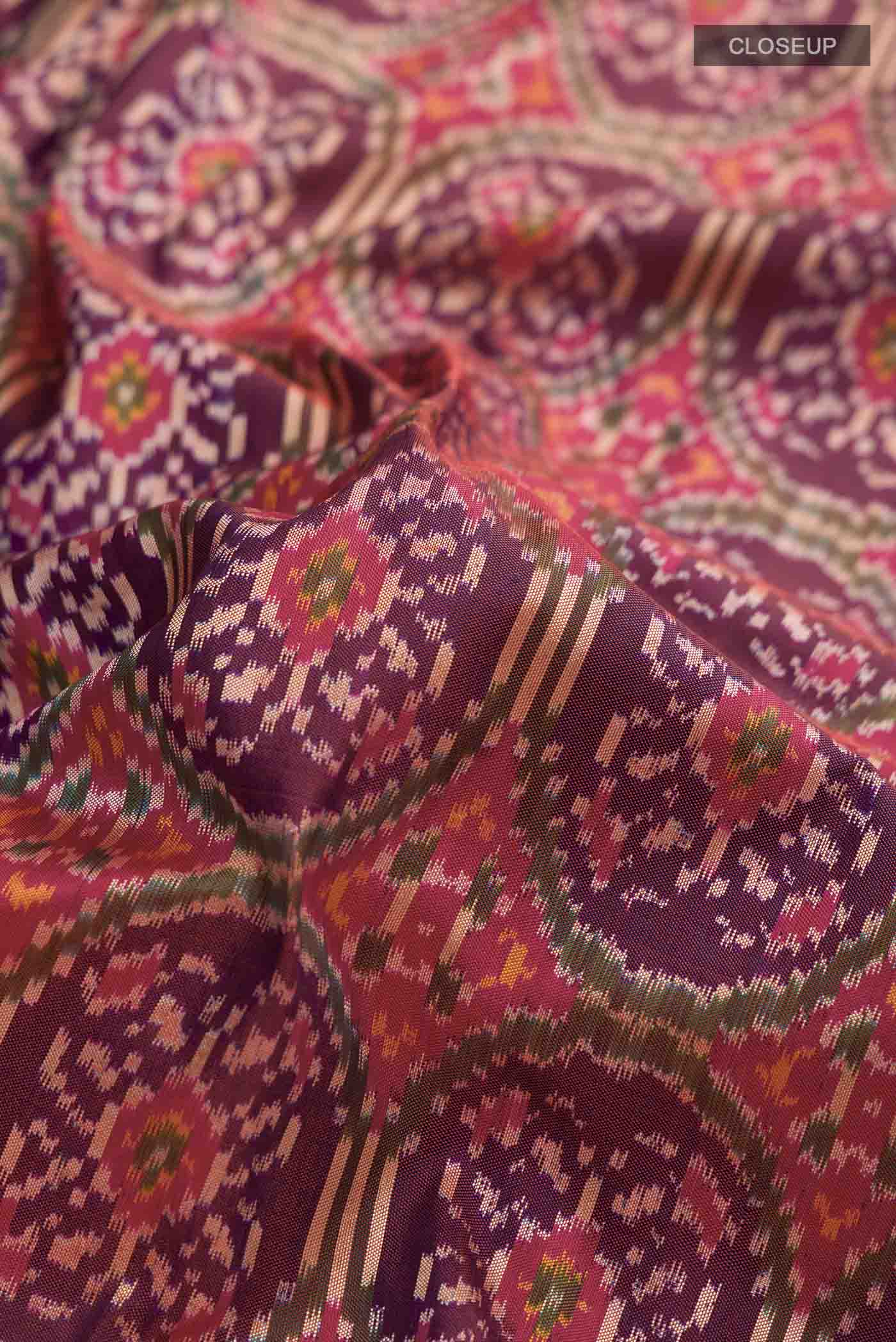 Purple Pochampally Silk Saree - Image 2
