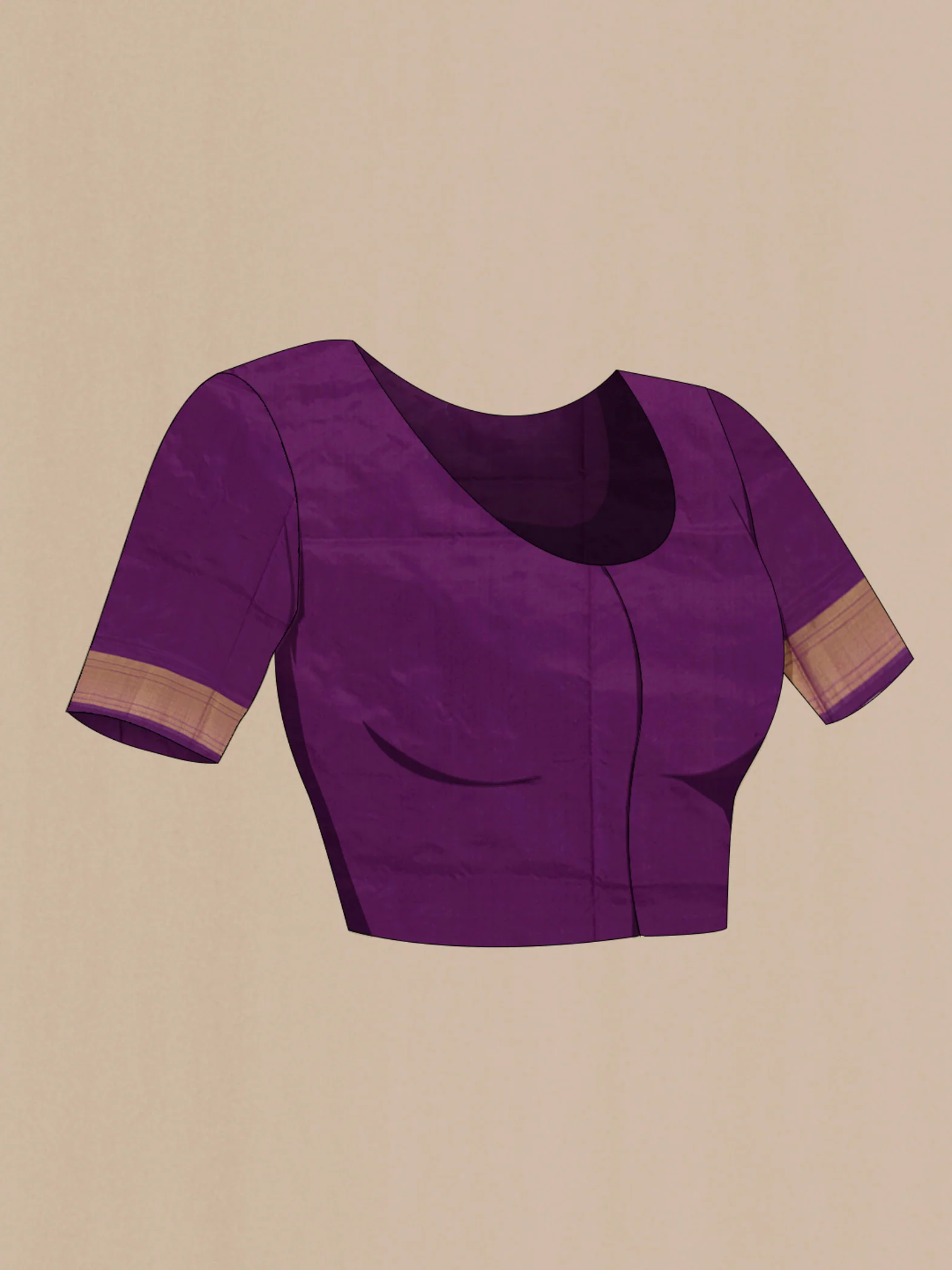 Violet Pochampally Silk Saree - Image 4