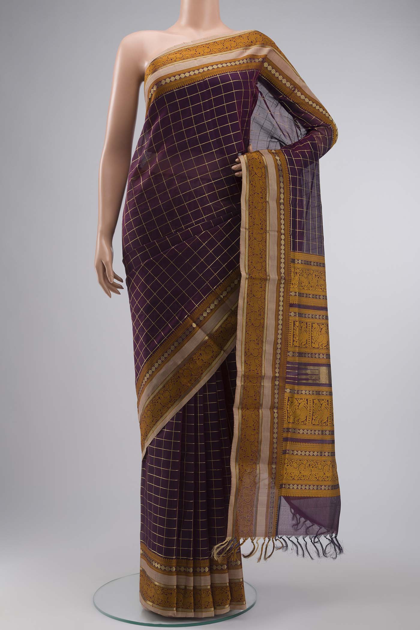 Purple Silk Cotton Saree