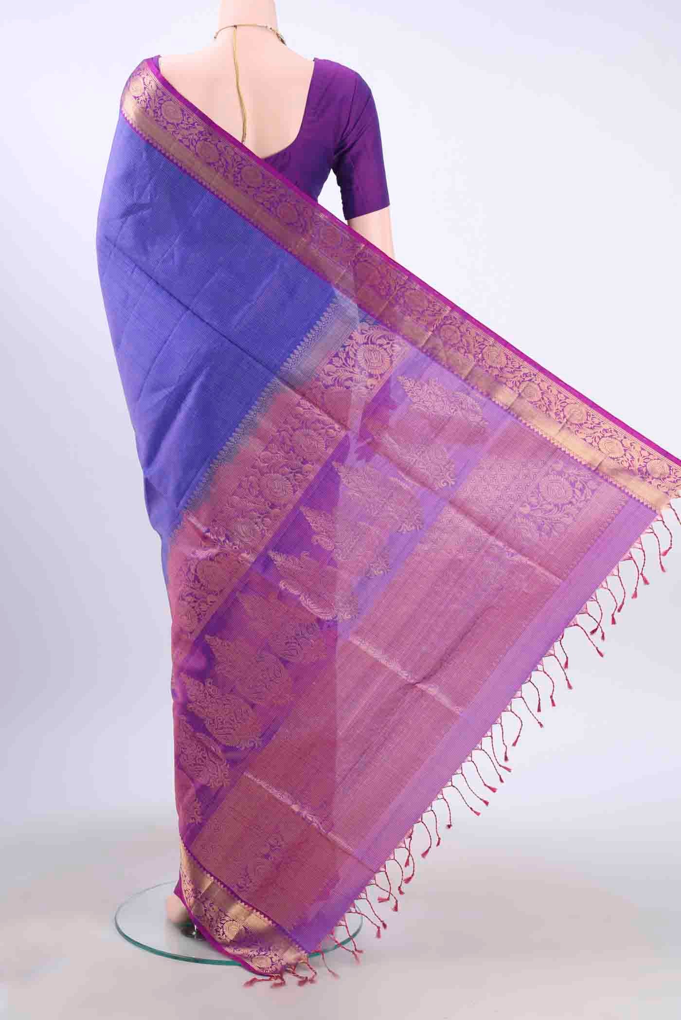 Purple Soft Silk Saree - Image 3