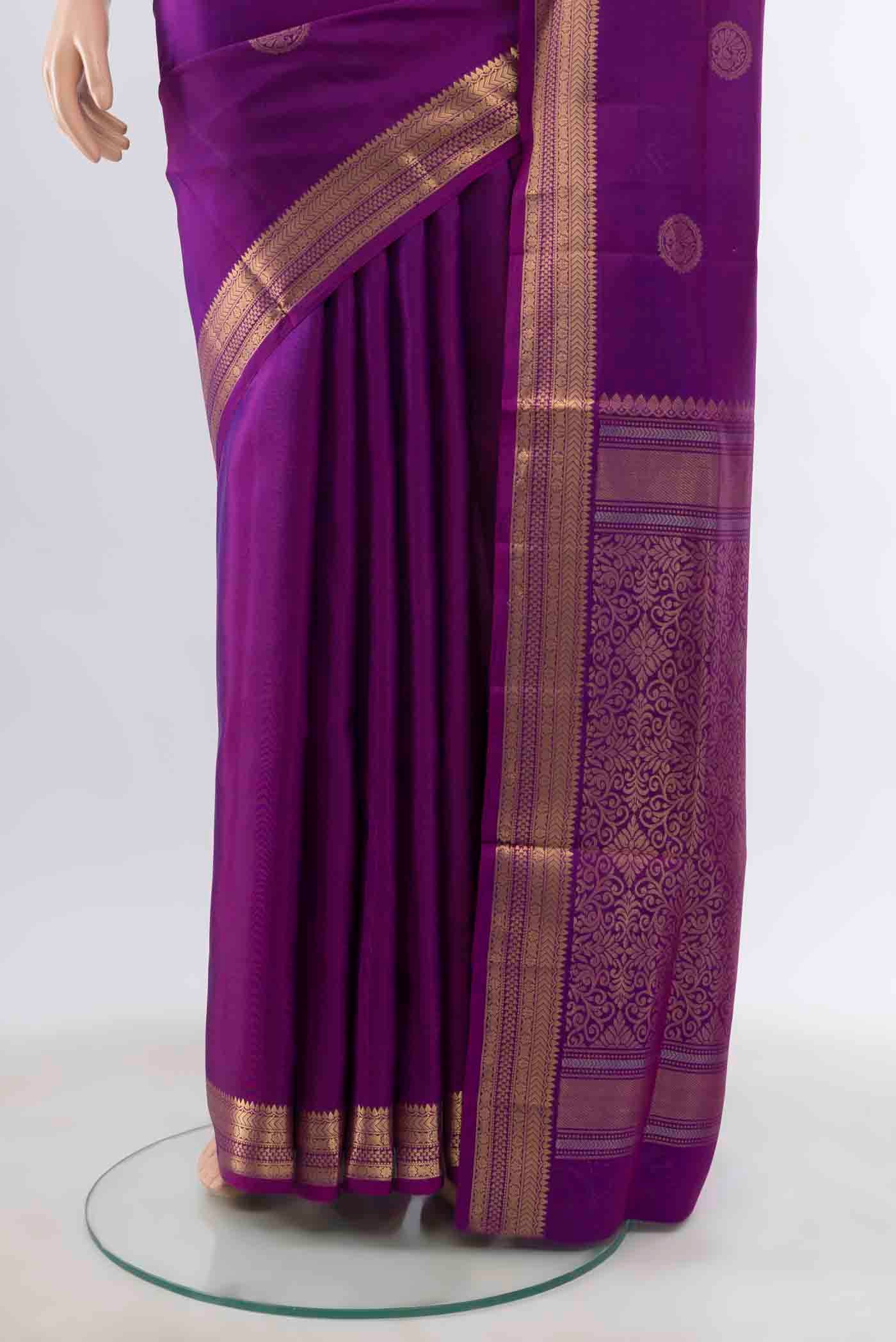Purple Soft Silk Saree - Image 3