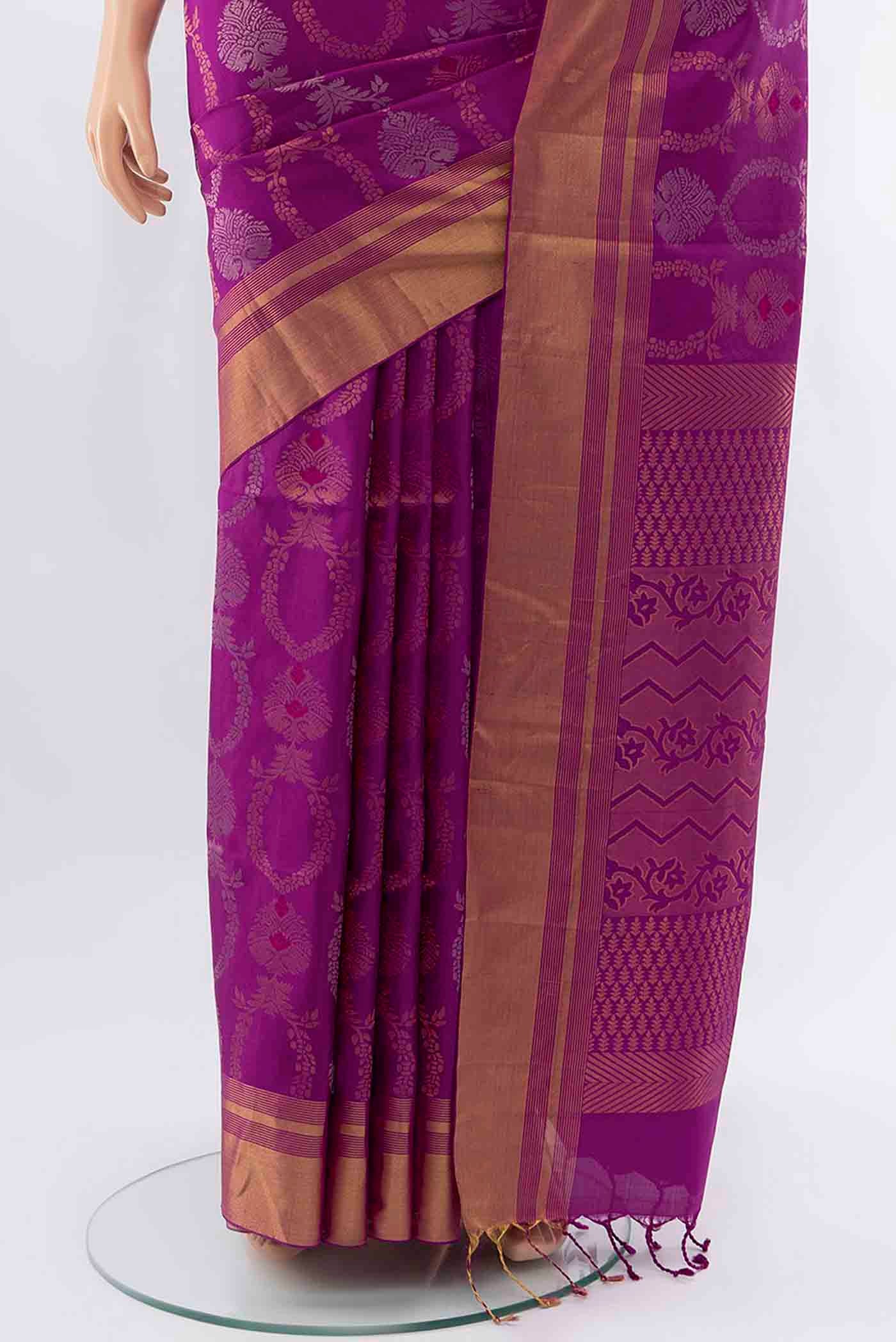 Purple Soft Silk Saree - Image 3
