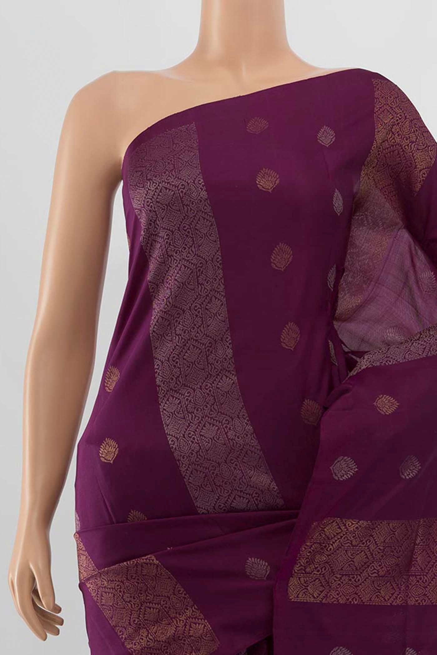 Purple Soft Silk Saree - Image 2