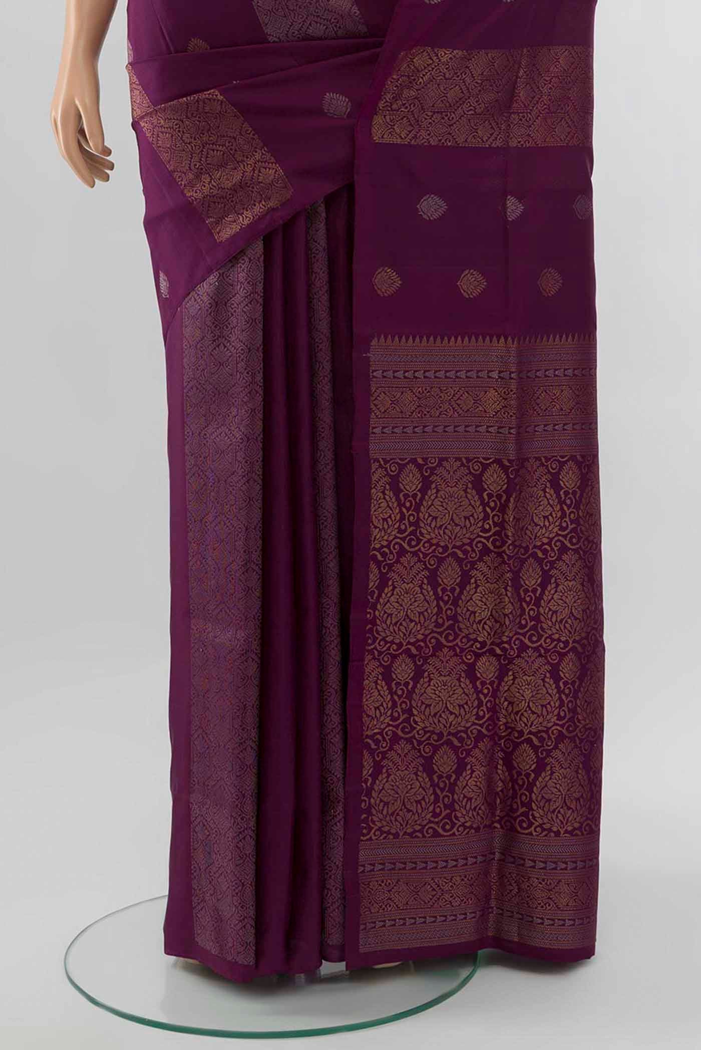 Purple Soft Silk Saree - Image 3