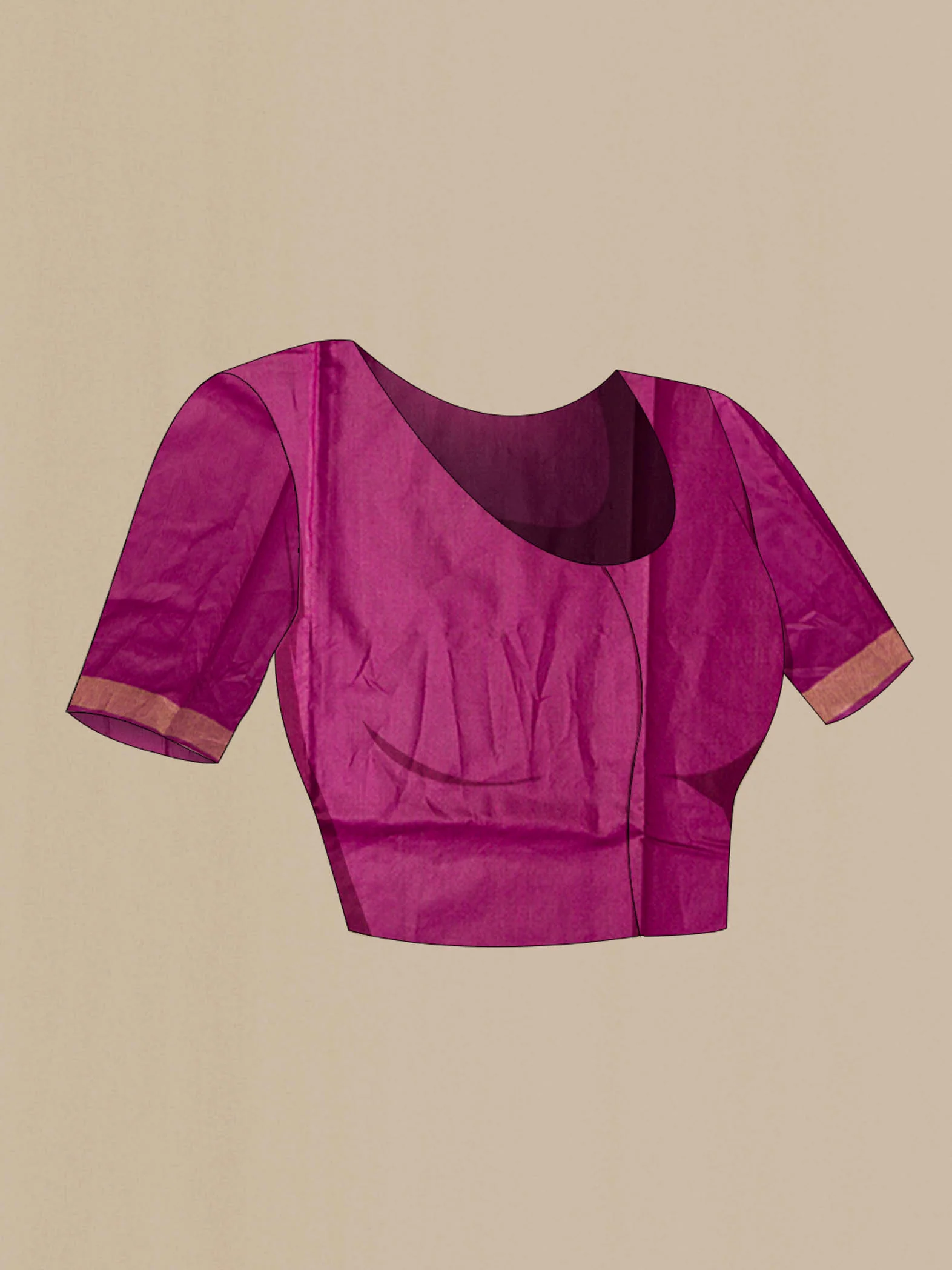 Purple Tussar Silk Saree - Image 4