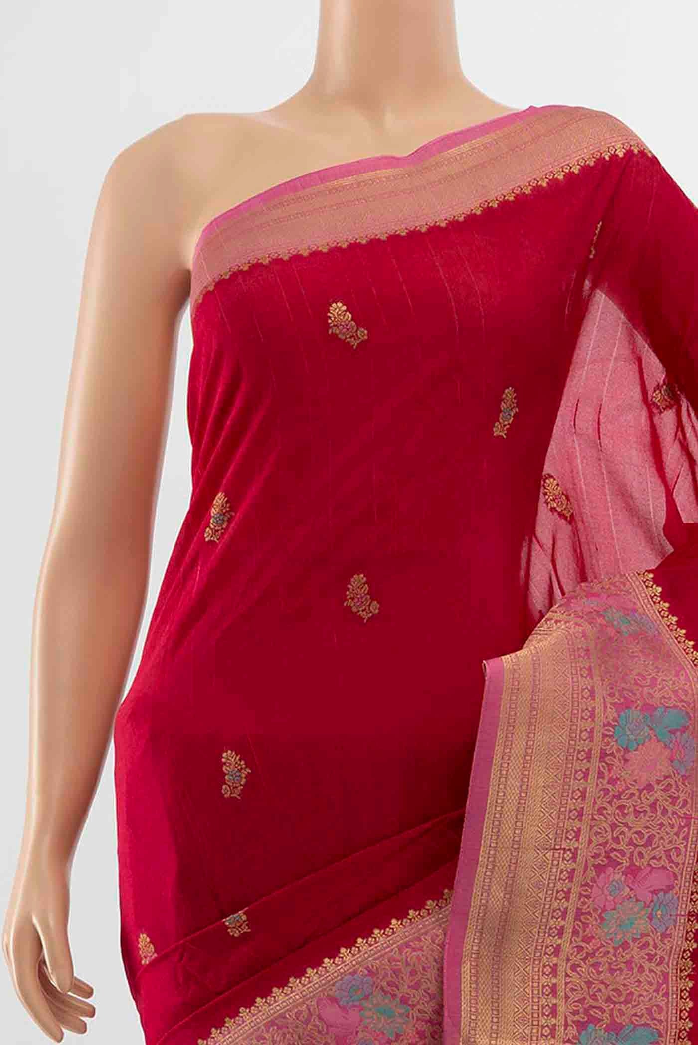 Rani Pink Art Silk Saree - Image 2
