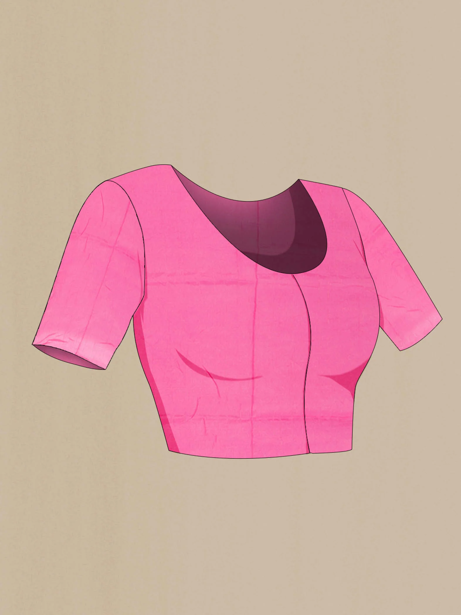 Rani Pink Art Silk Saree - Image 4