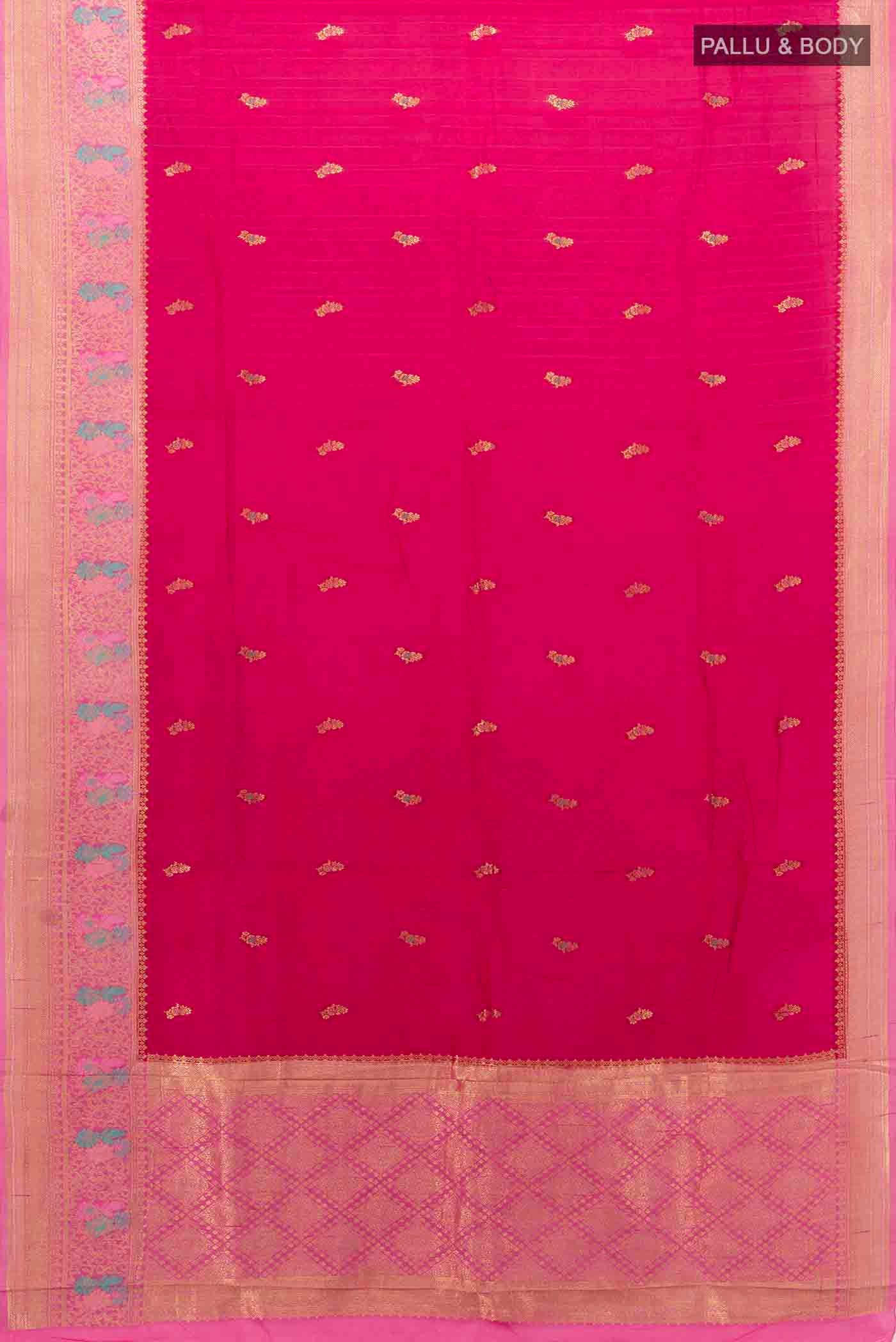 Rani Pink Art Silk Saree - Image 5
